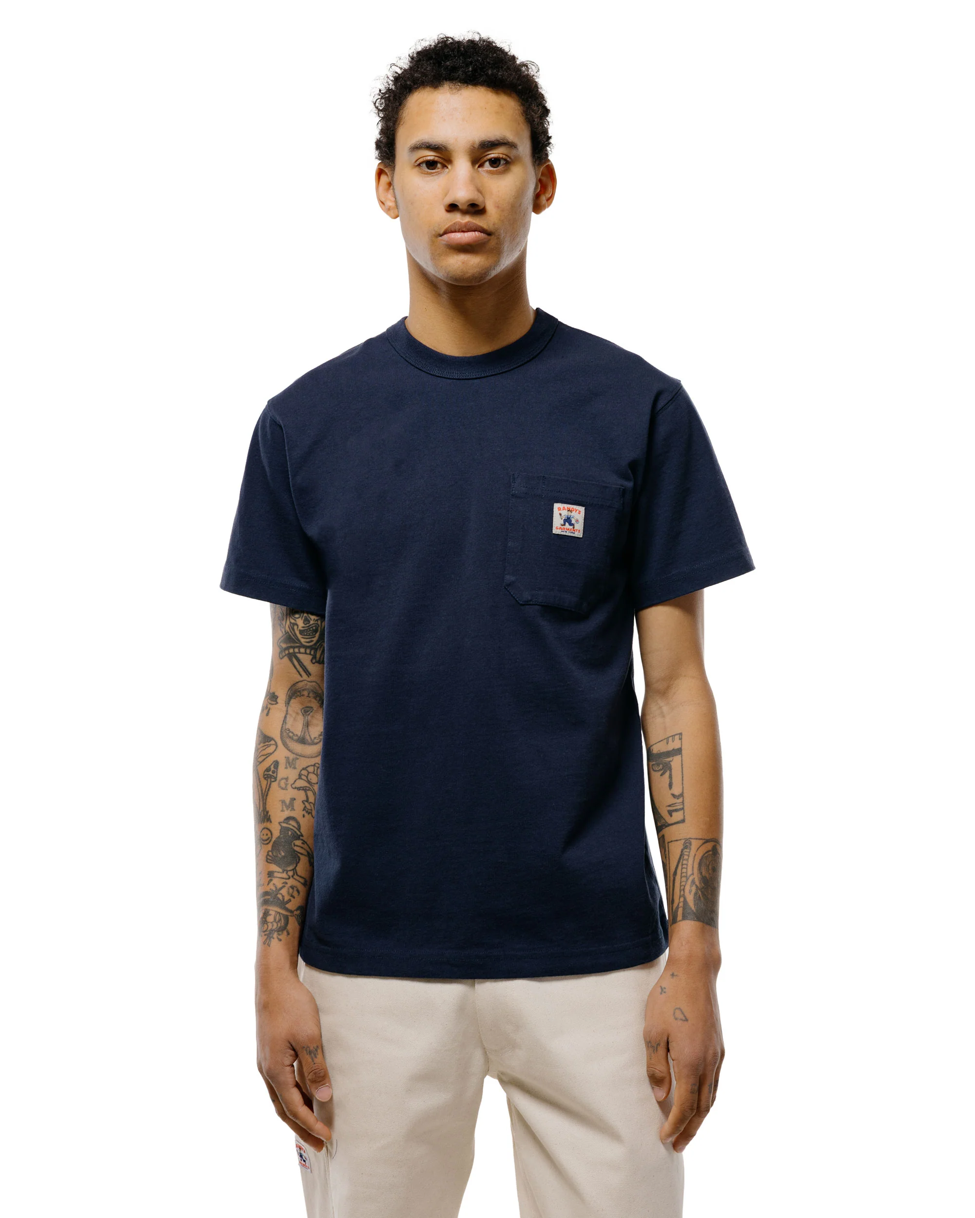 Randy's Garments Heavyweight Hammer Pocket Tee Navy - Image 2
