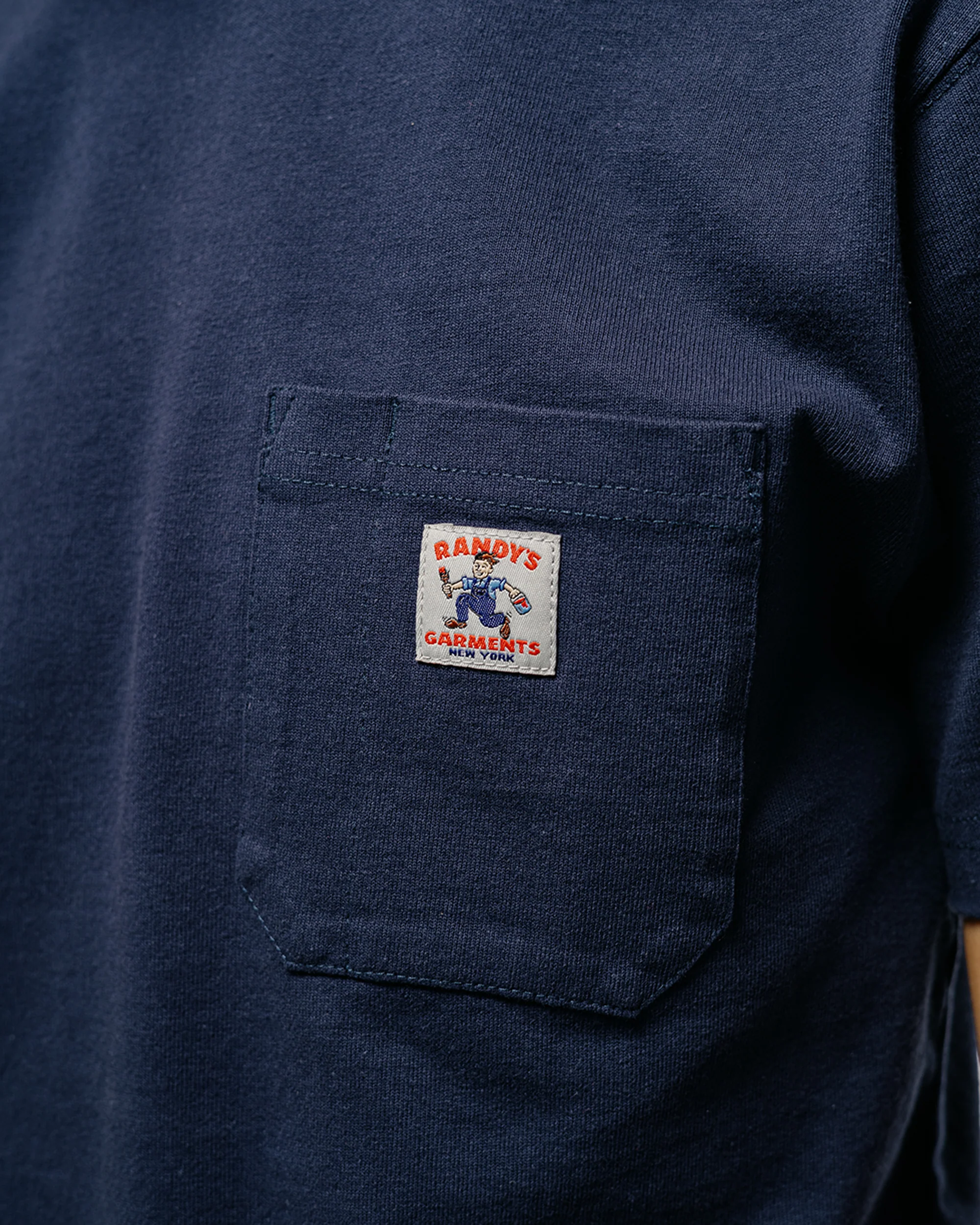 Randy's Garments Heavyweight Hammer Pocket Tee Navy - Image 3