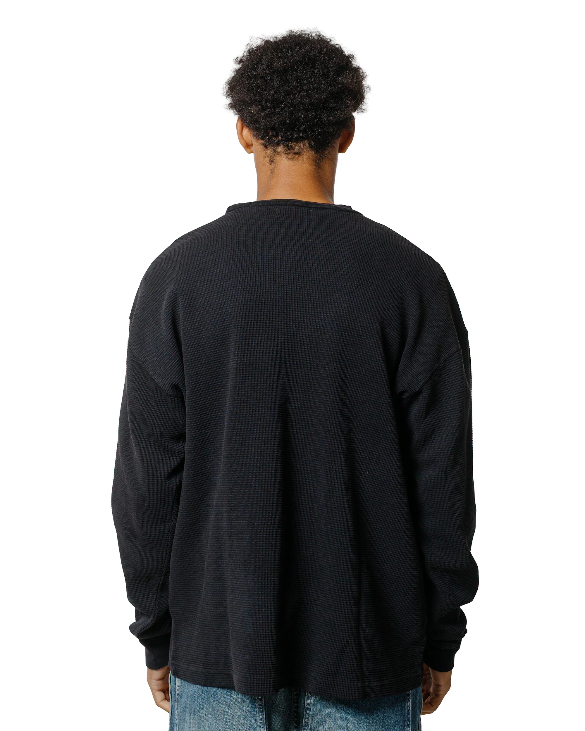 Randy's Garments Heavyweight Thermal Crewneck Black - Image 3