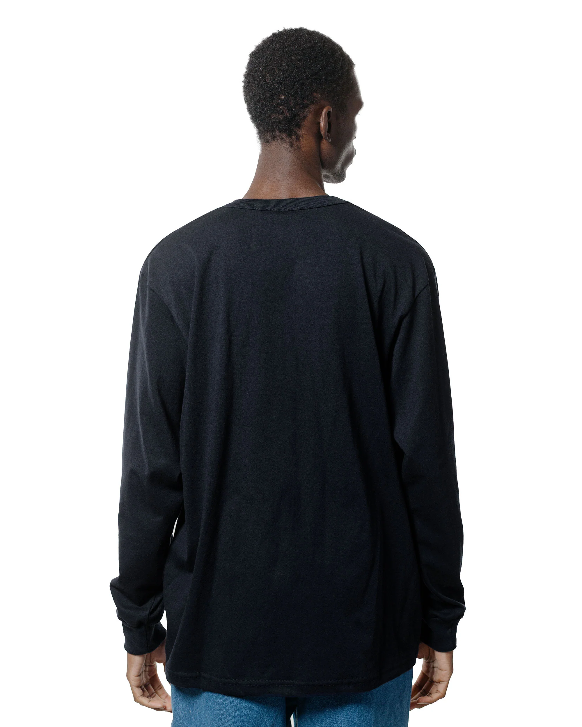 Randy's Garments Long-Sleeve Pocket Tee Black - Image 3