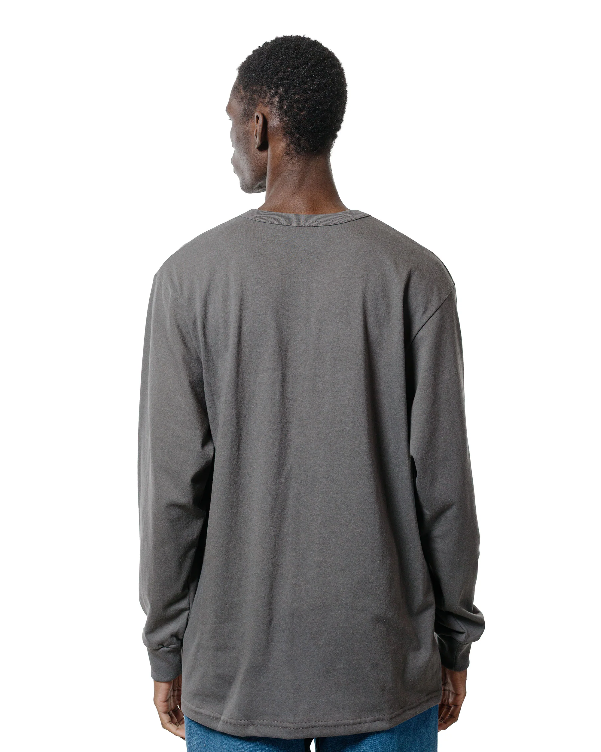 Randy's Garments Long-Sleeve Pocket Tee Grey - Image 3