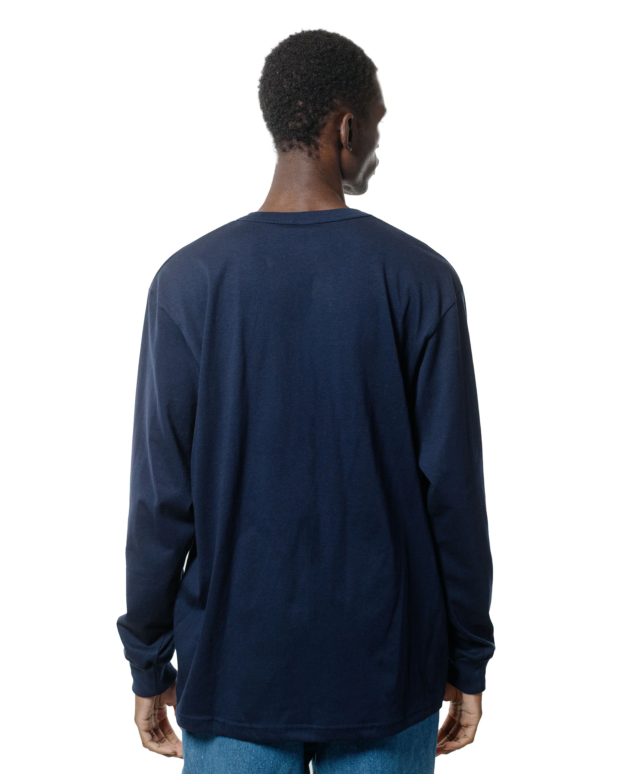 Randy's Garments Long-Sleeve Pocket Tee Navy - Image 3