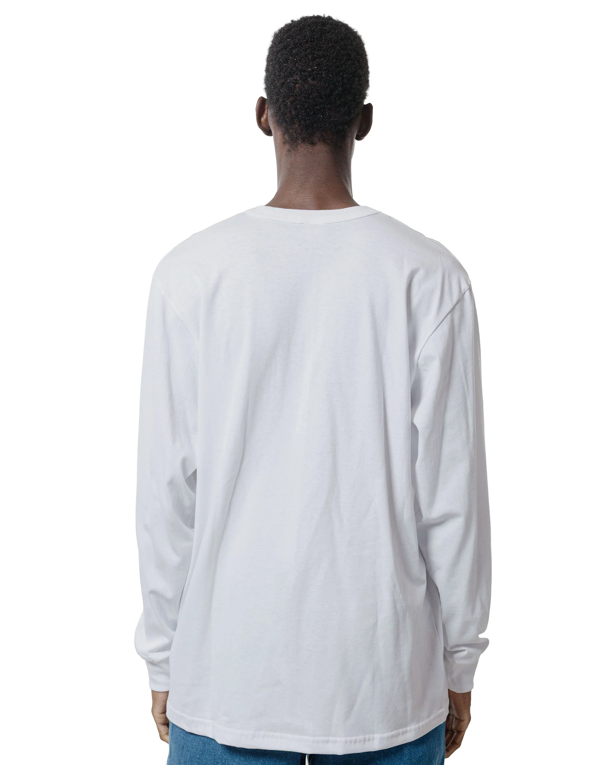 Randy's Garments Long-Sleeve Pocket Tee White - Image 3