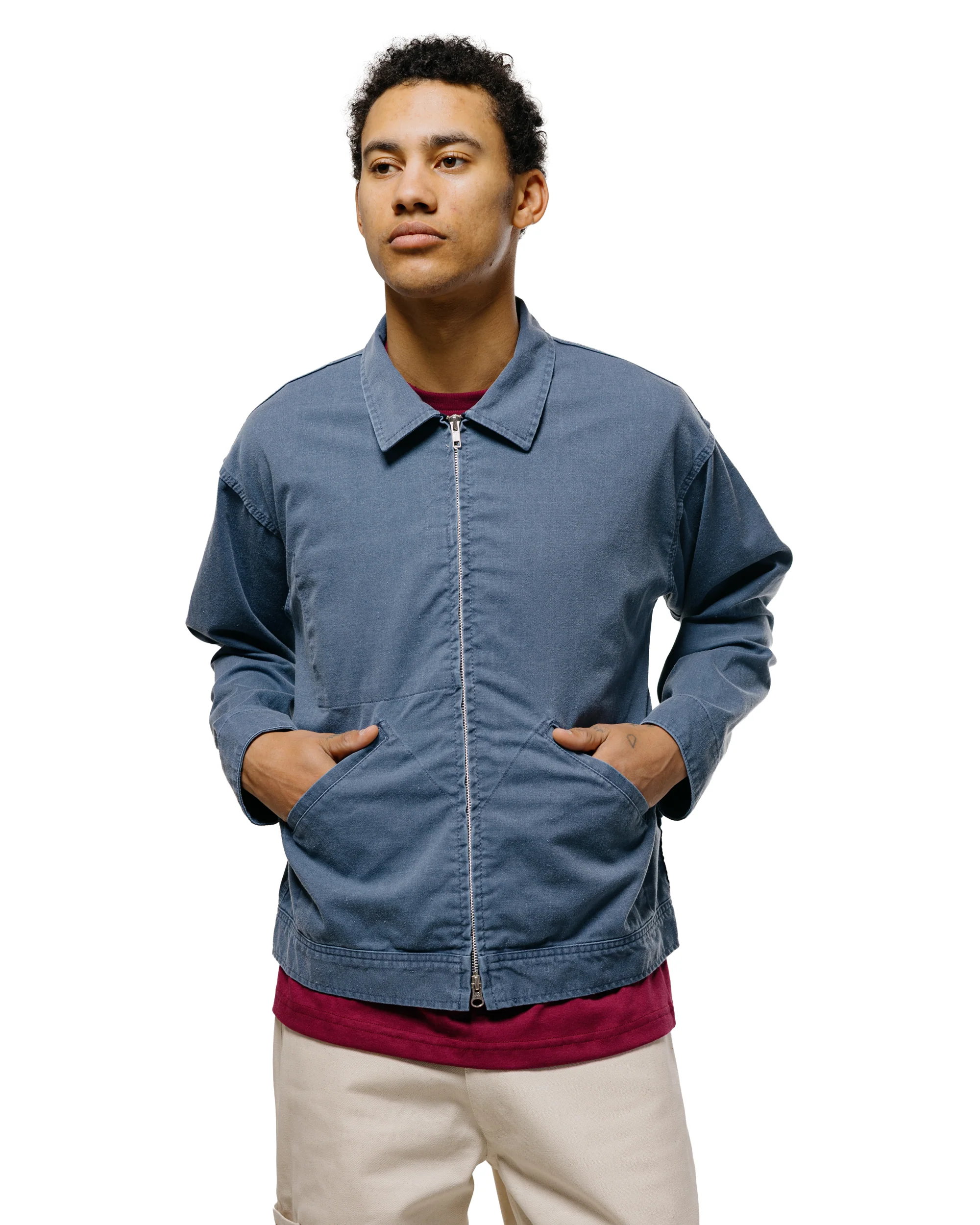 Randy's Garments Mechanic's Jacket Blue 7oz Stone Washed Cotton Cadet Cloth - Image 2