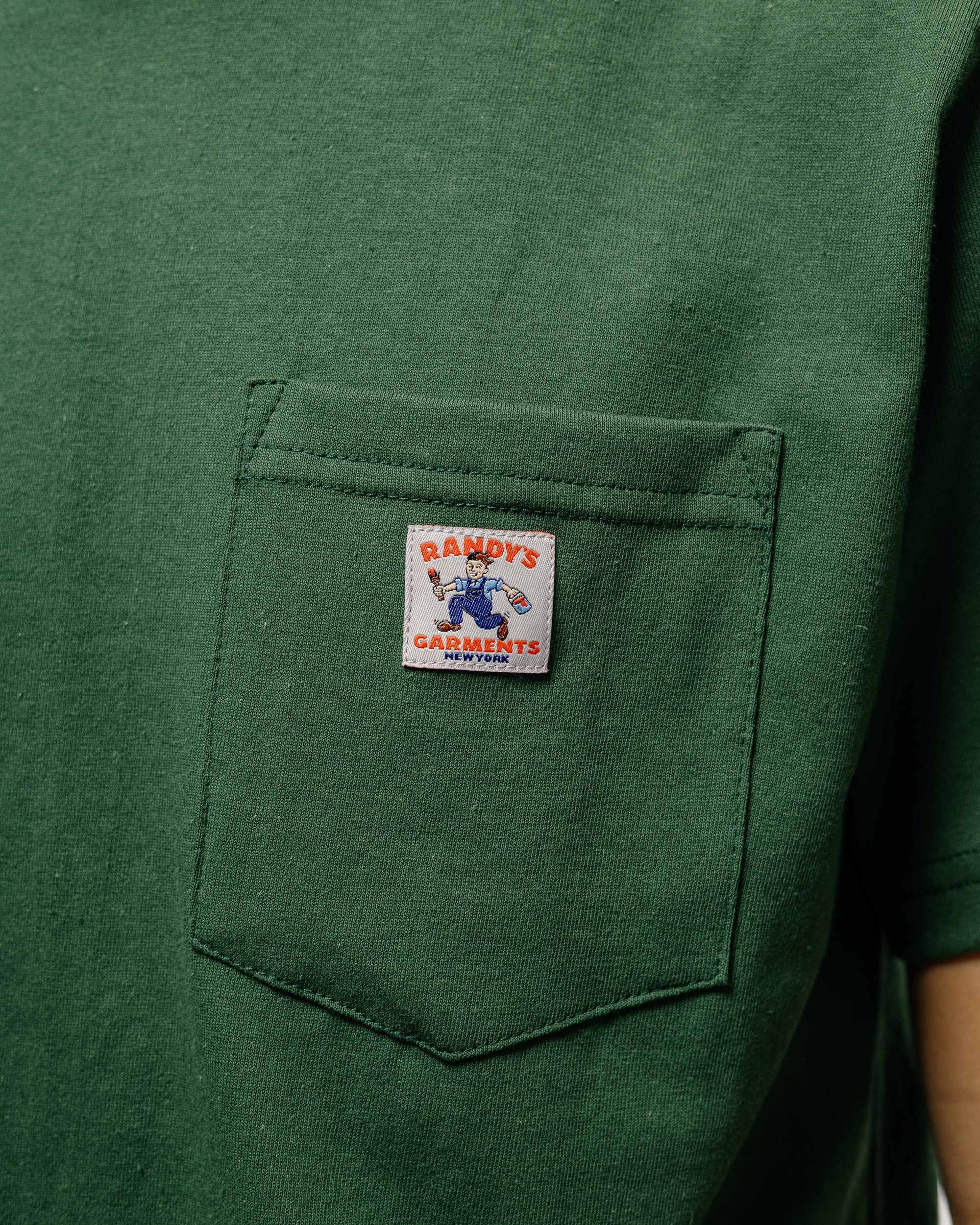 Randy's Garments Pocket Tee Dark Green - Image 3