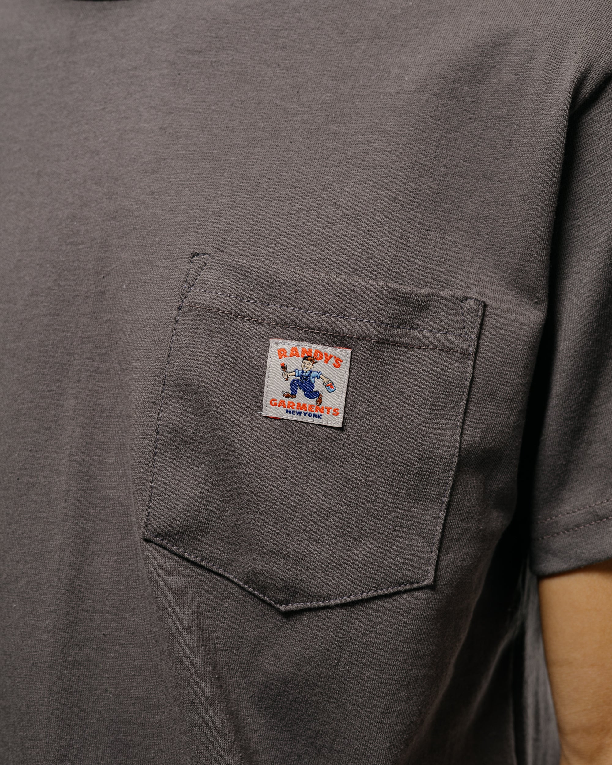 Randy's Garments Pocket Tee Grey - Image 3