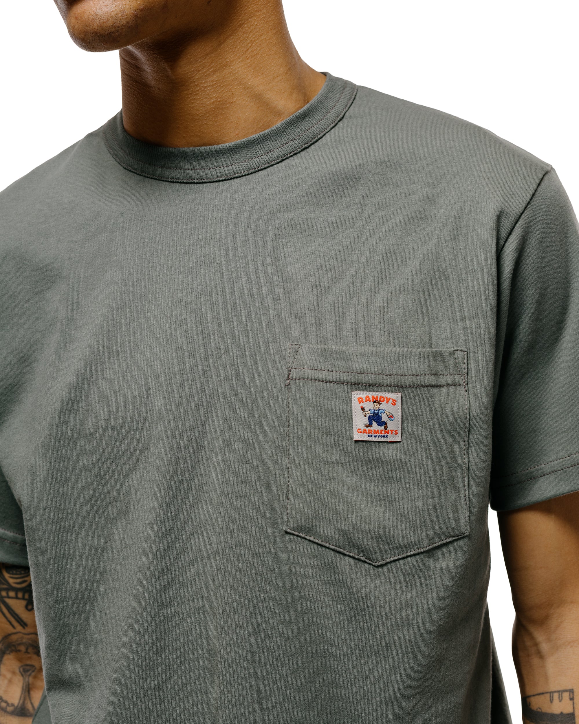 Randy's Garments Pocket Tee Light Green - Image 3