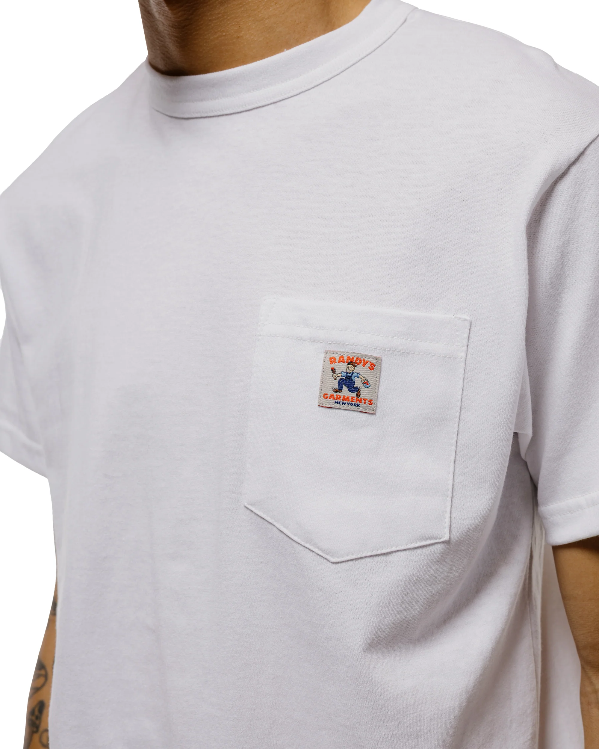 Randy's Garments Pocket Tee White - Image 3