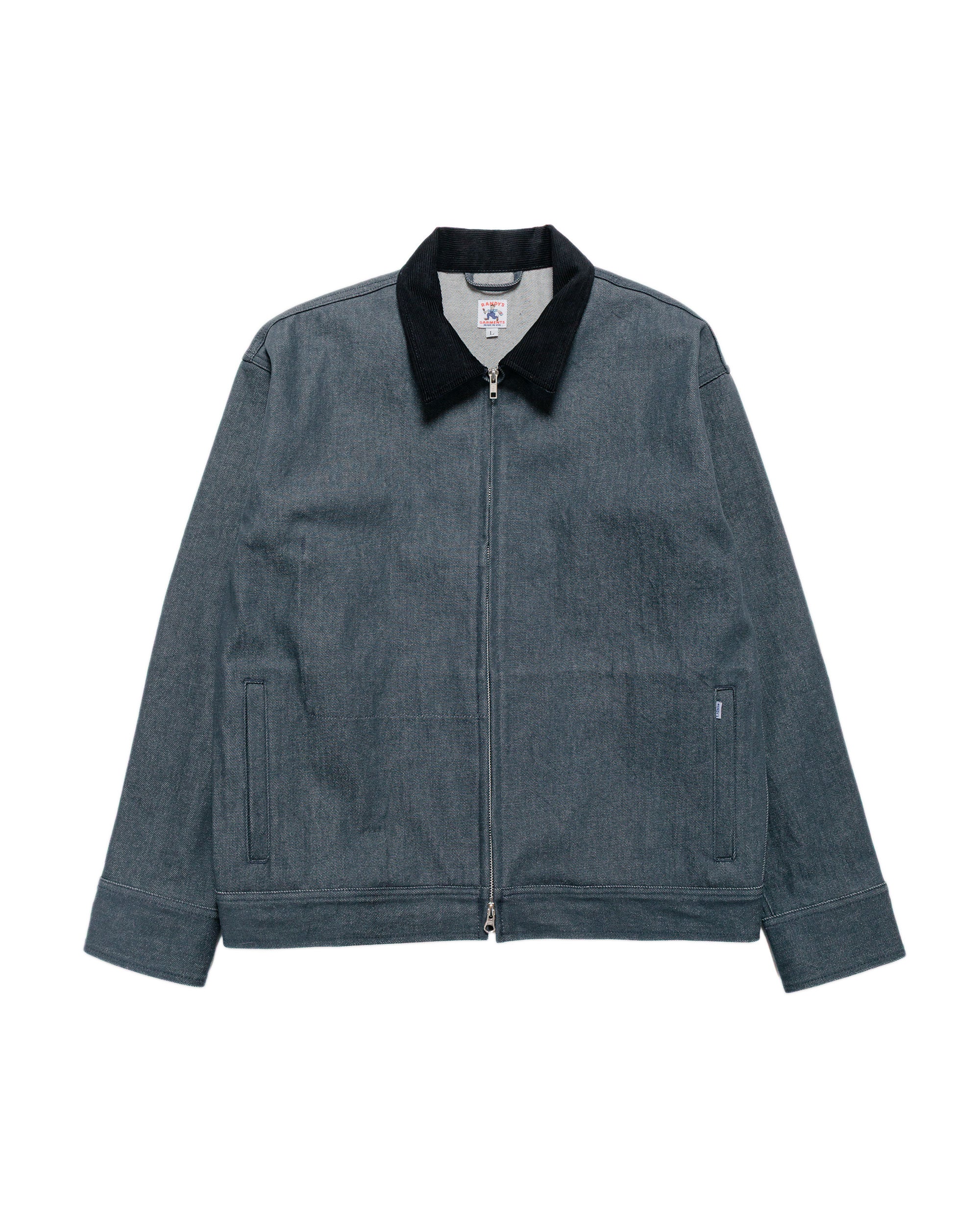 Randy's Garments Station Jacket Washed 13.5oz Cotton Charcoal Cone Denim