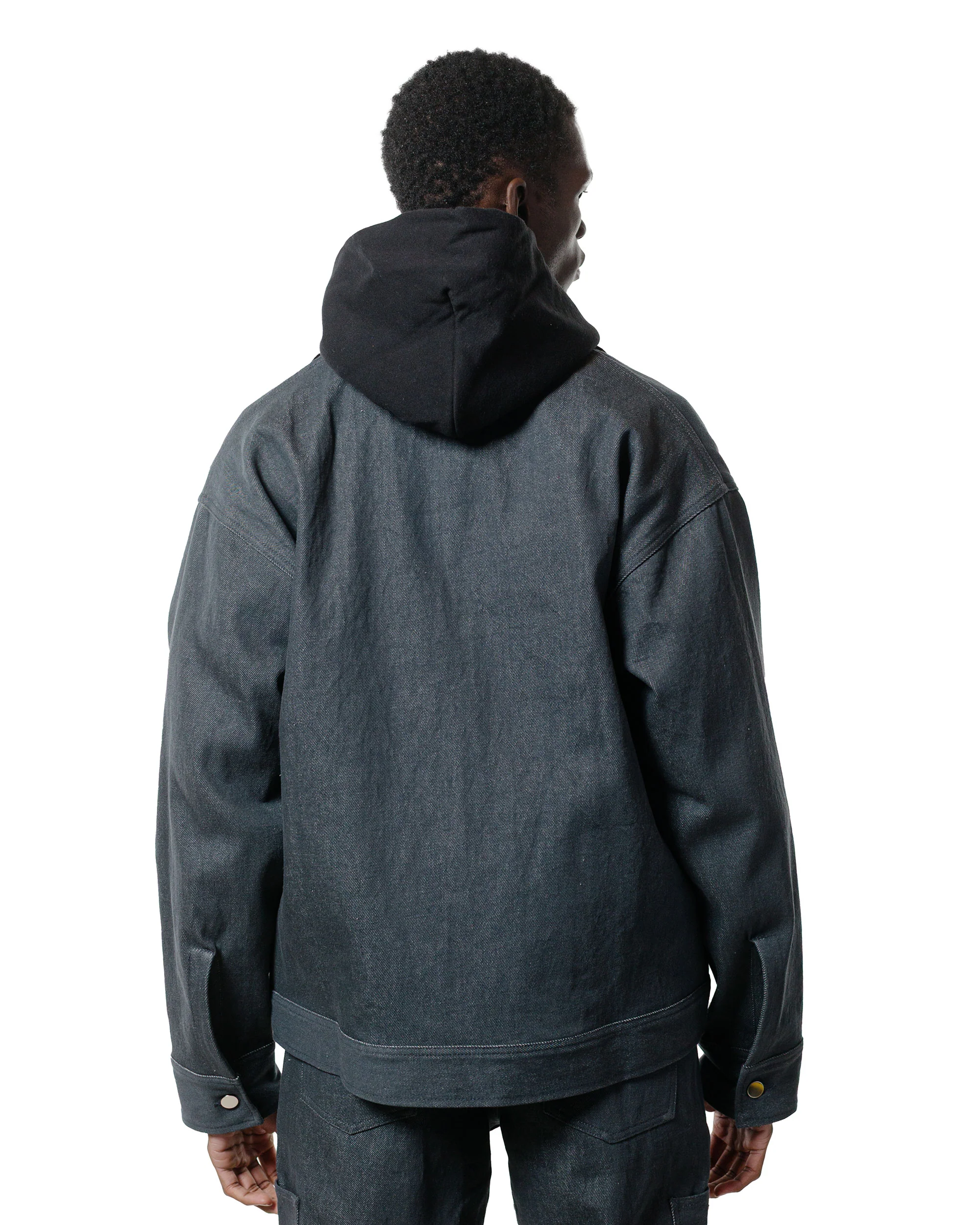 Randy's Garments Station Jacket Washed 13.5oz Cotton Charcoal Cone Denim - Image 3