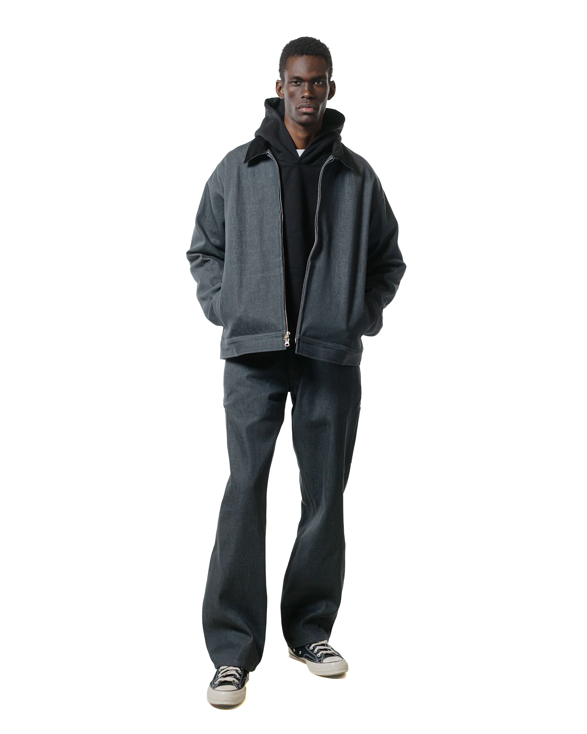 Randy's Garments Station Jacket Washed 13.5oz Cotton Charcoal Cone Denim - Image 4
