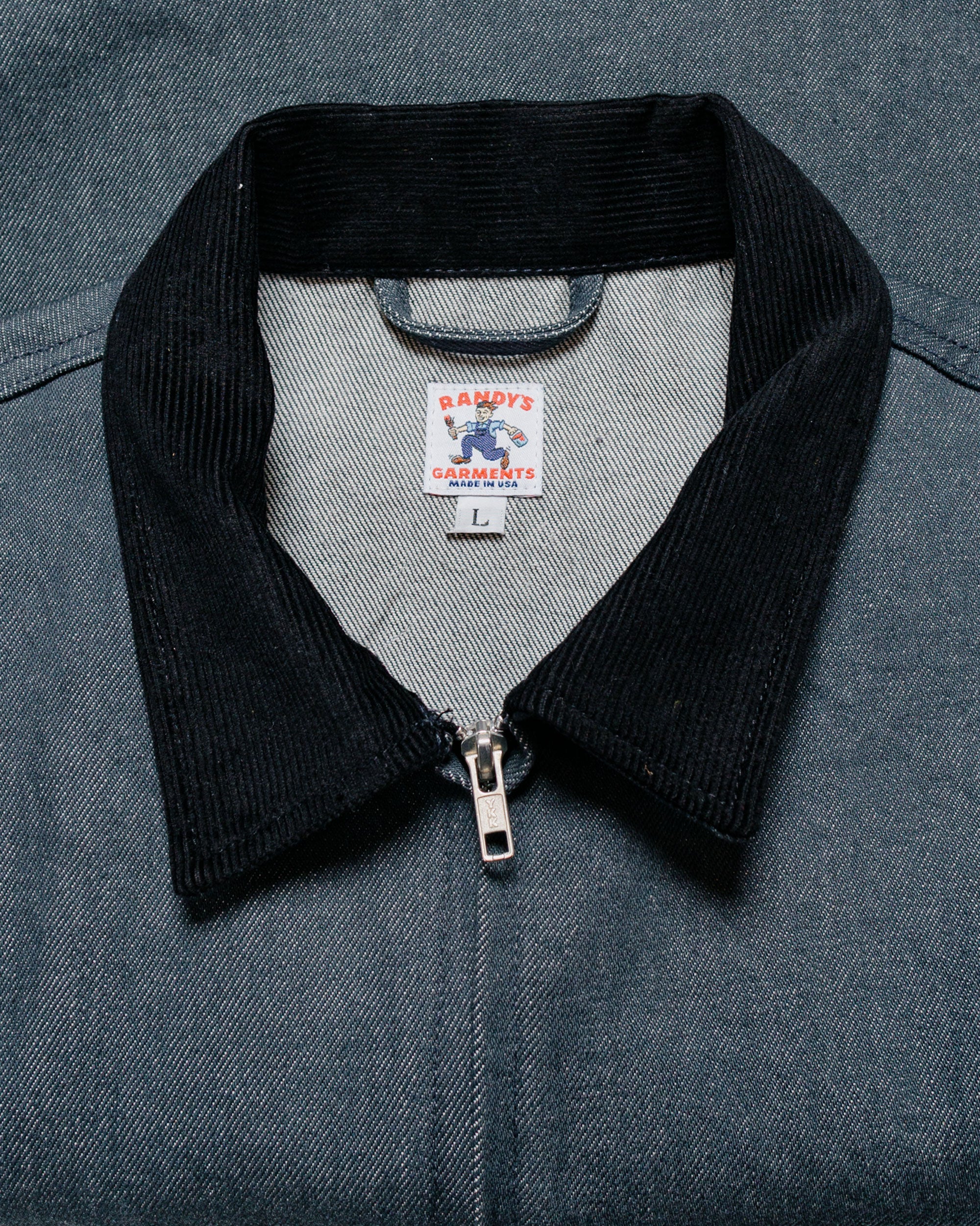 Randy's Garments Station Jacket Washed 13.5oz Cotton Charcoal Cone Denim - Image 5