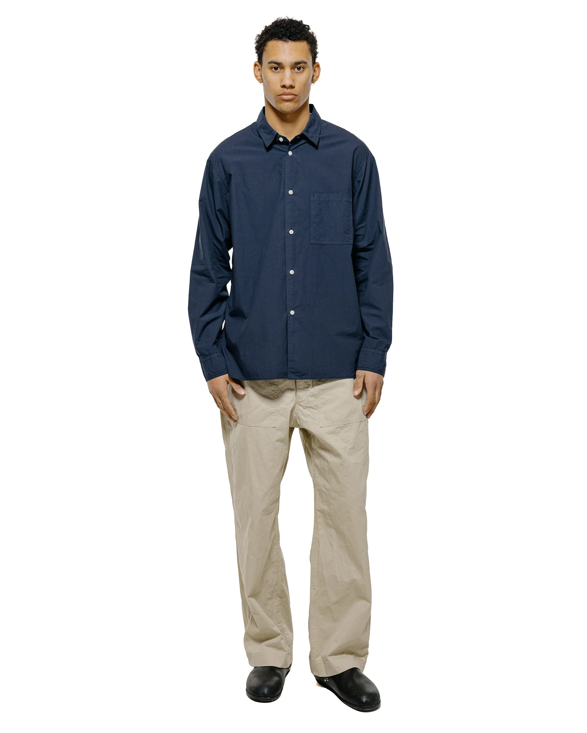 Sage de Cret CO Chino Cloth Crinkle Baggy Baker Pants Beige - Image 4