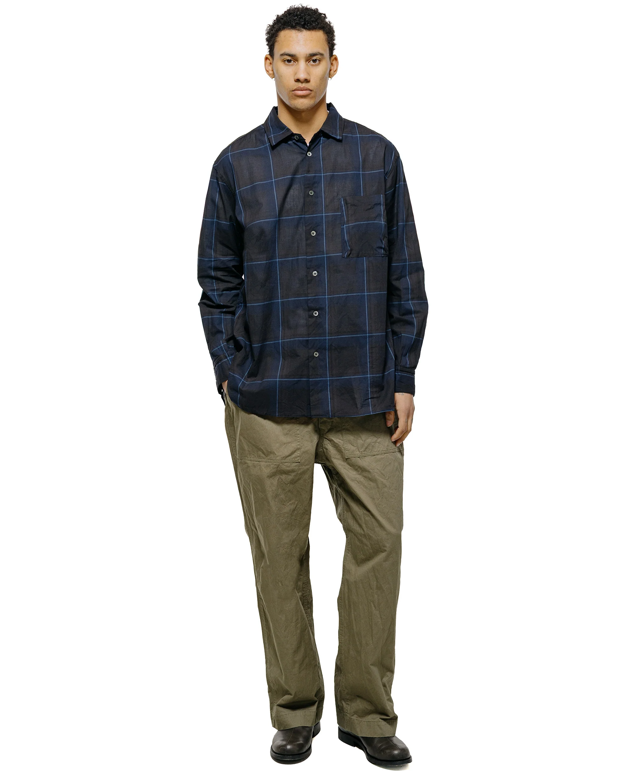 Sage de Cret CO Chino Cloth Crinkle Baggy Baker Pants Olive - Image 4