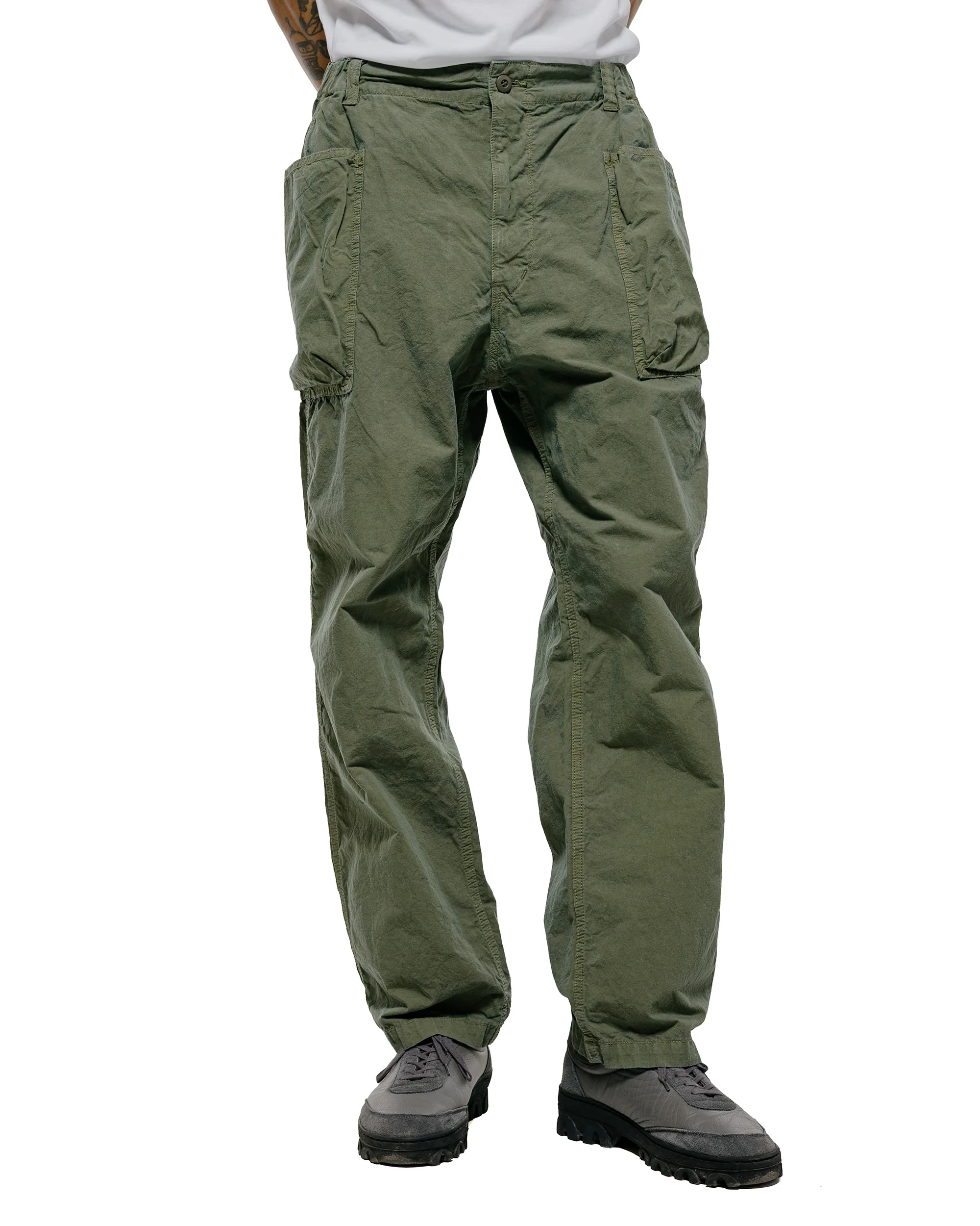 Sage de Cret CO/HEMP High Density Wide Work Pants Olive - Image 2
