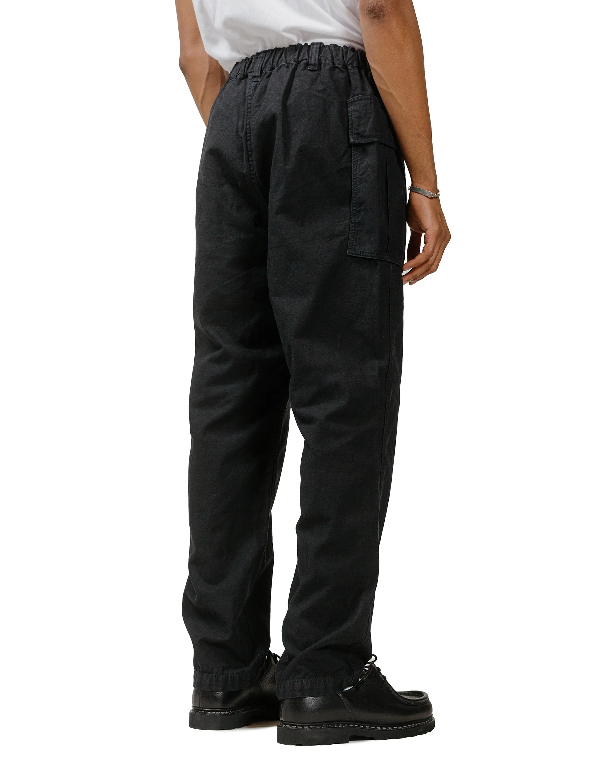Sage de Cret Cotton/Linen Back Satin Pegtop Military Pants Black - Image 3