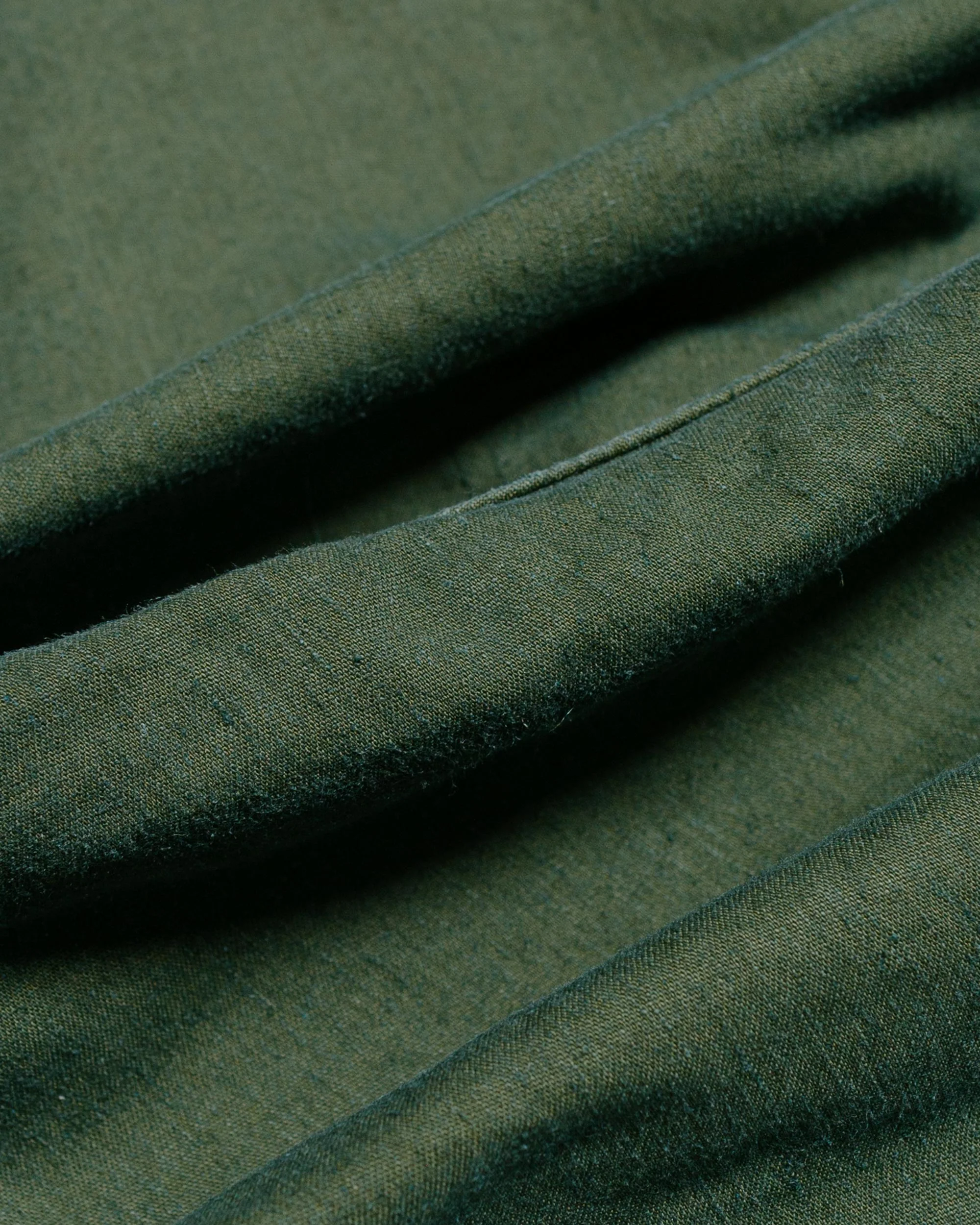 Sage de Cret Cotton/Linen Back Satin Pegtop Military Pants Olive - Image 5