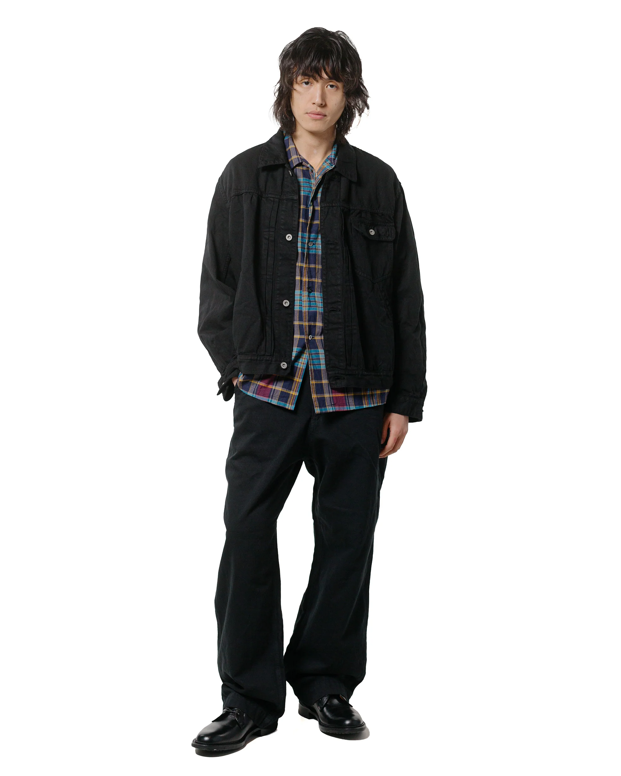 Sage de Cret Cotton/Linen Denim Short Jacket Black - Image 4