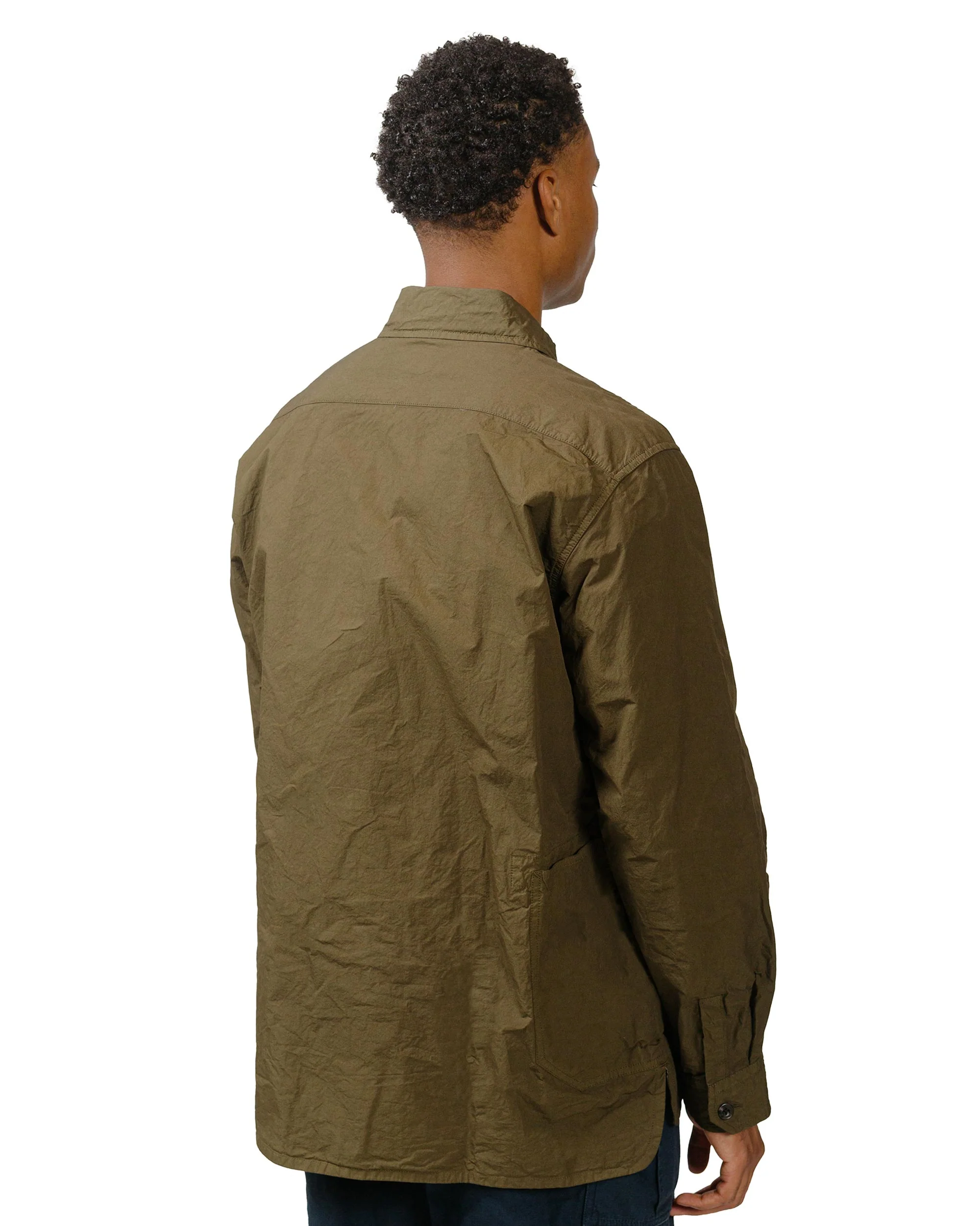 Sage de Cret Cotton Twill Typewriter Shirt Jacket Army Green - Image 3