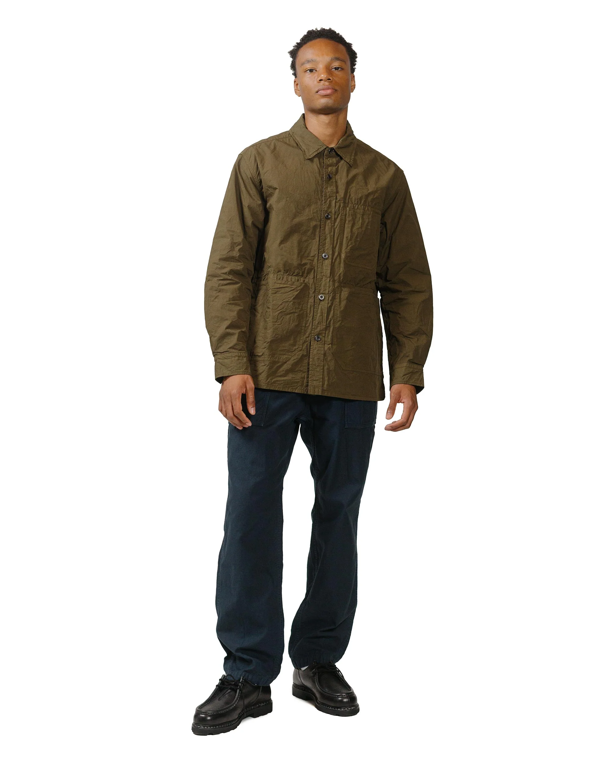 Sage de Cret Cotton Twill Typewriter Shirt Jacket Army Green - Image 4