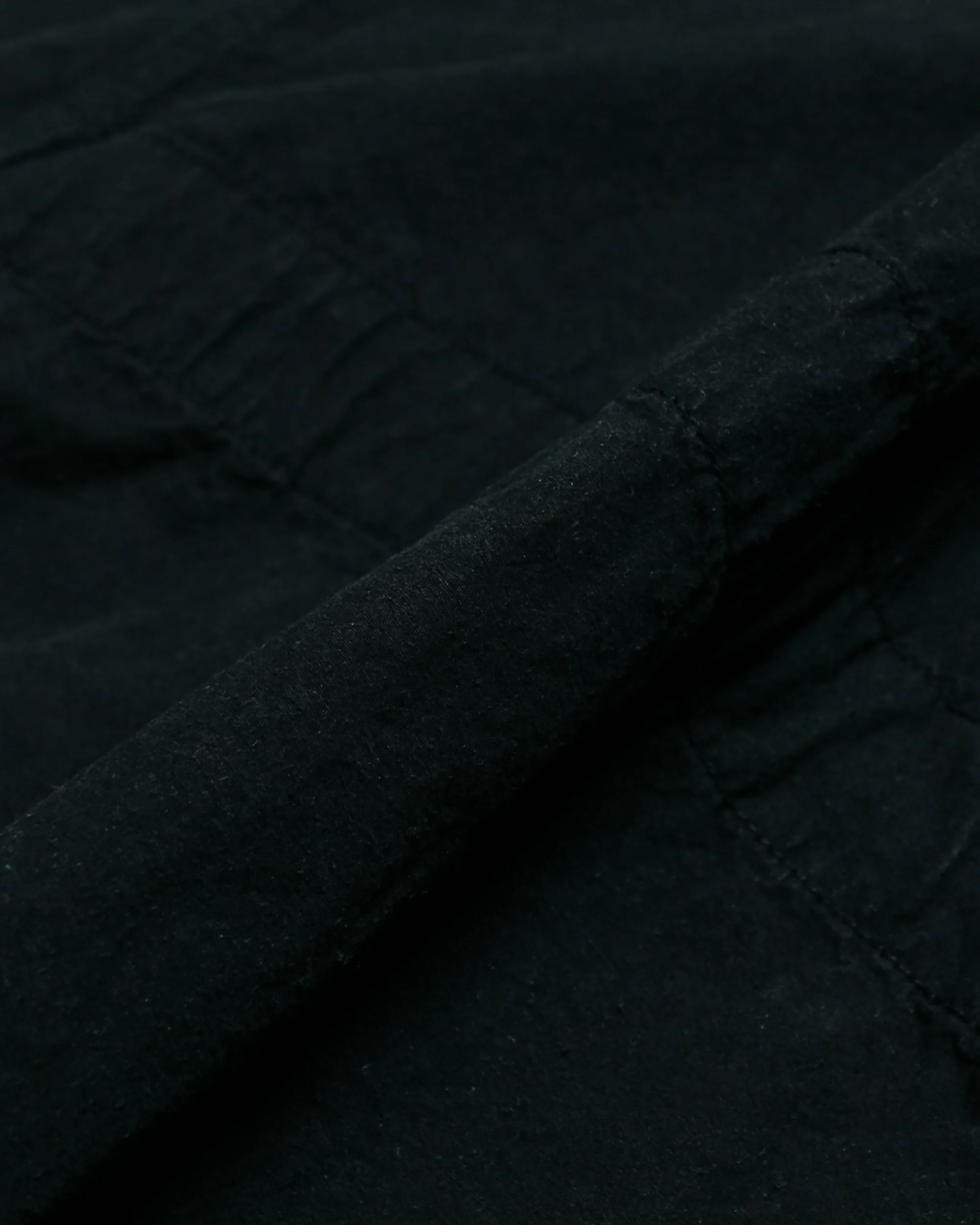Sage de Cret High Density Cotton Hemp Collarless Fatigue Jacket Black - Image 5