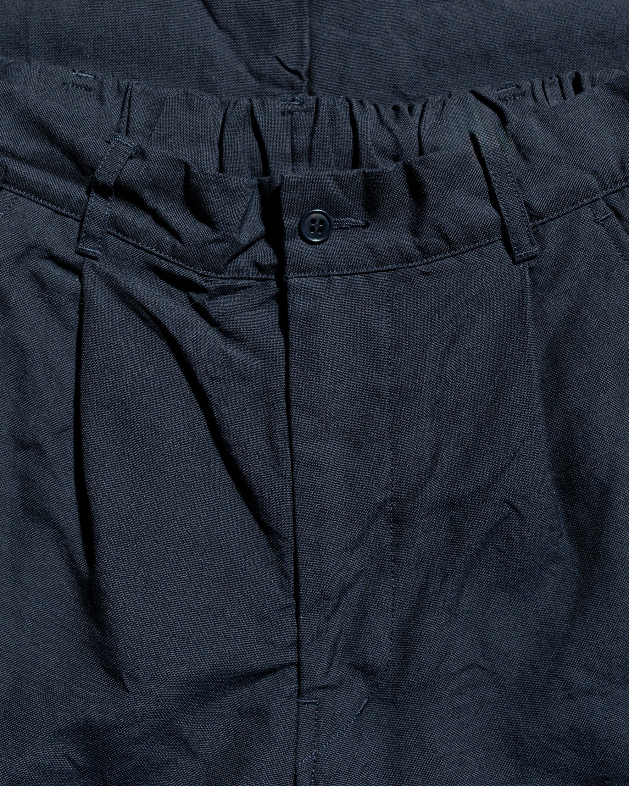 Sage de Cret High Density Wool/Linen Oxford Pegtop Single Pleat Pants Navy - Image 5