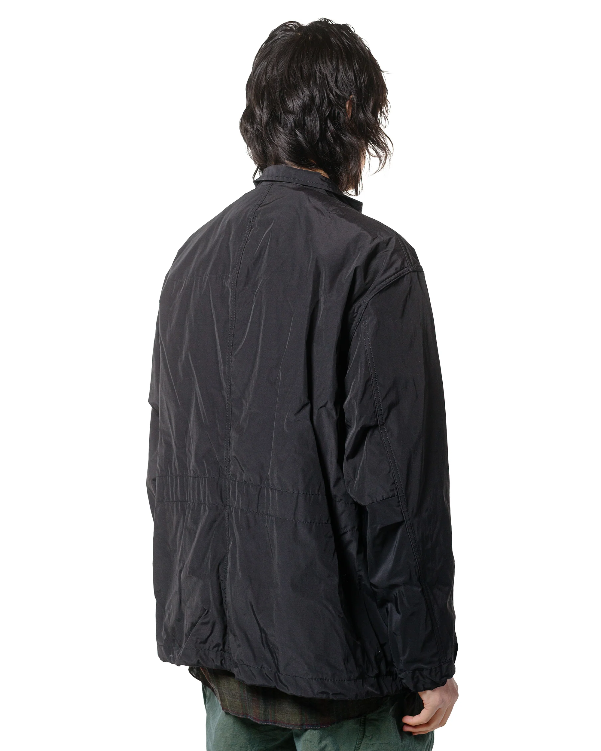 Sage de Cret Nylon/Cotton Typewriter Patchwork Military Jacket Black - Image 3