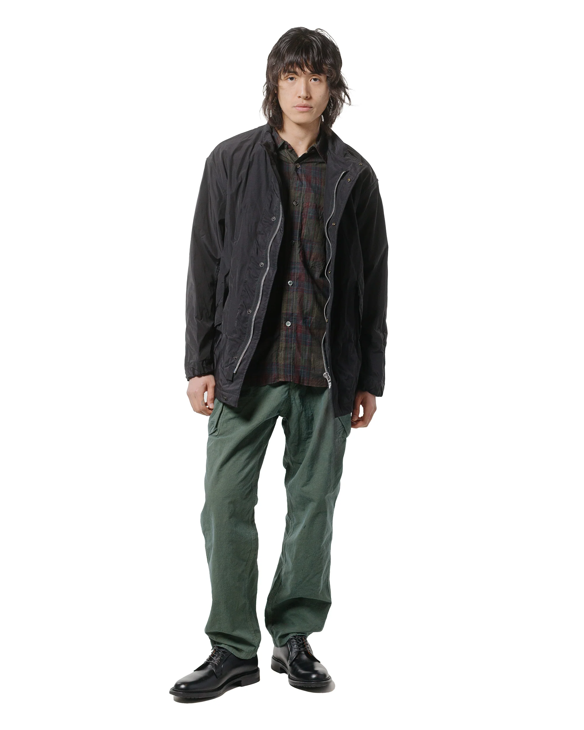 Sage de Cret Nylon/Cotton Typewriter Patchwork Military Jacket Black - Image 4