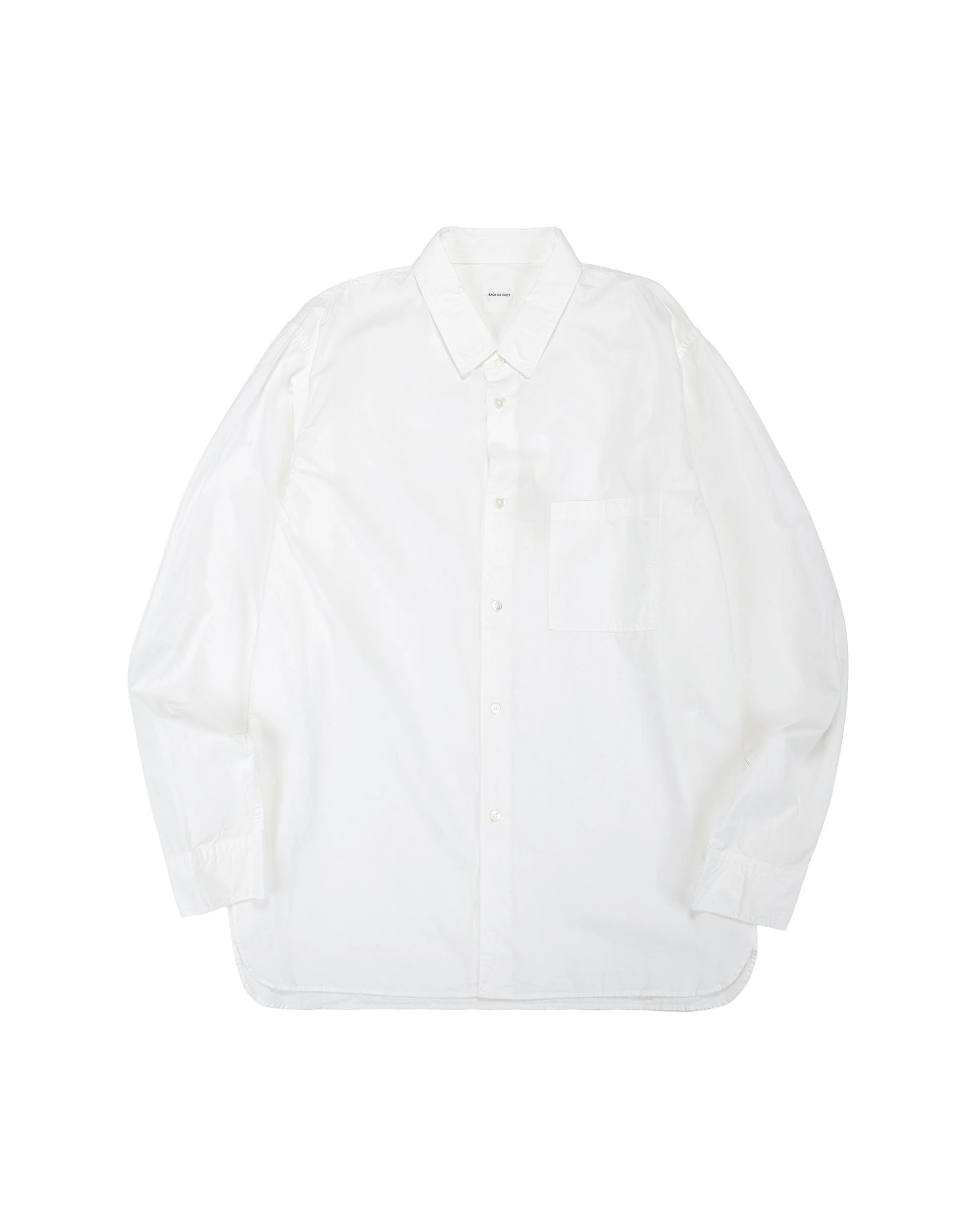 Sage de Cret Organic Cotton Bloadcloth Regular Collar Shirt L/S Off White