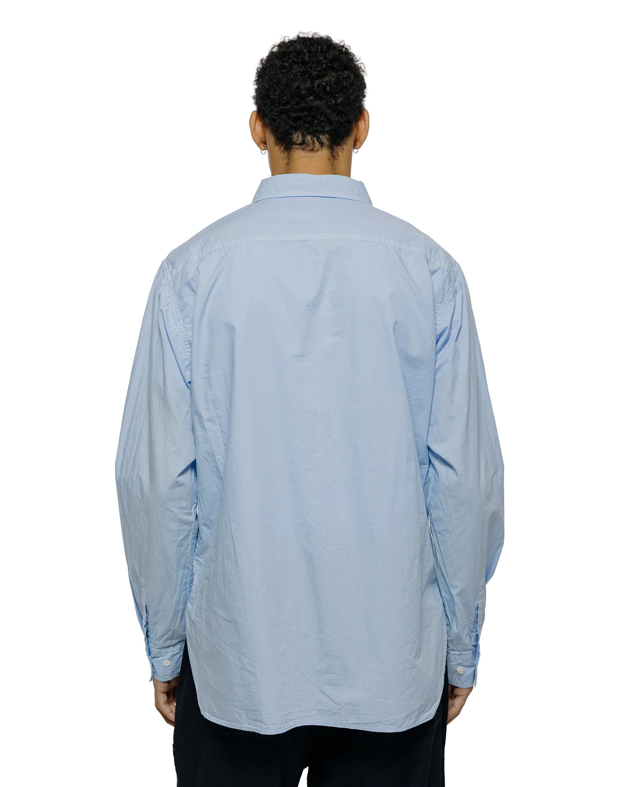 Sage de Cret Organic Cotton Bloadcloth Regular Collar Shirt L/S Saxe Blue - Image 3