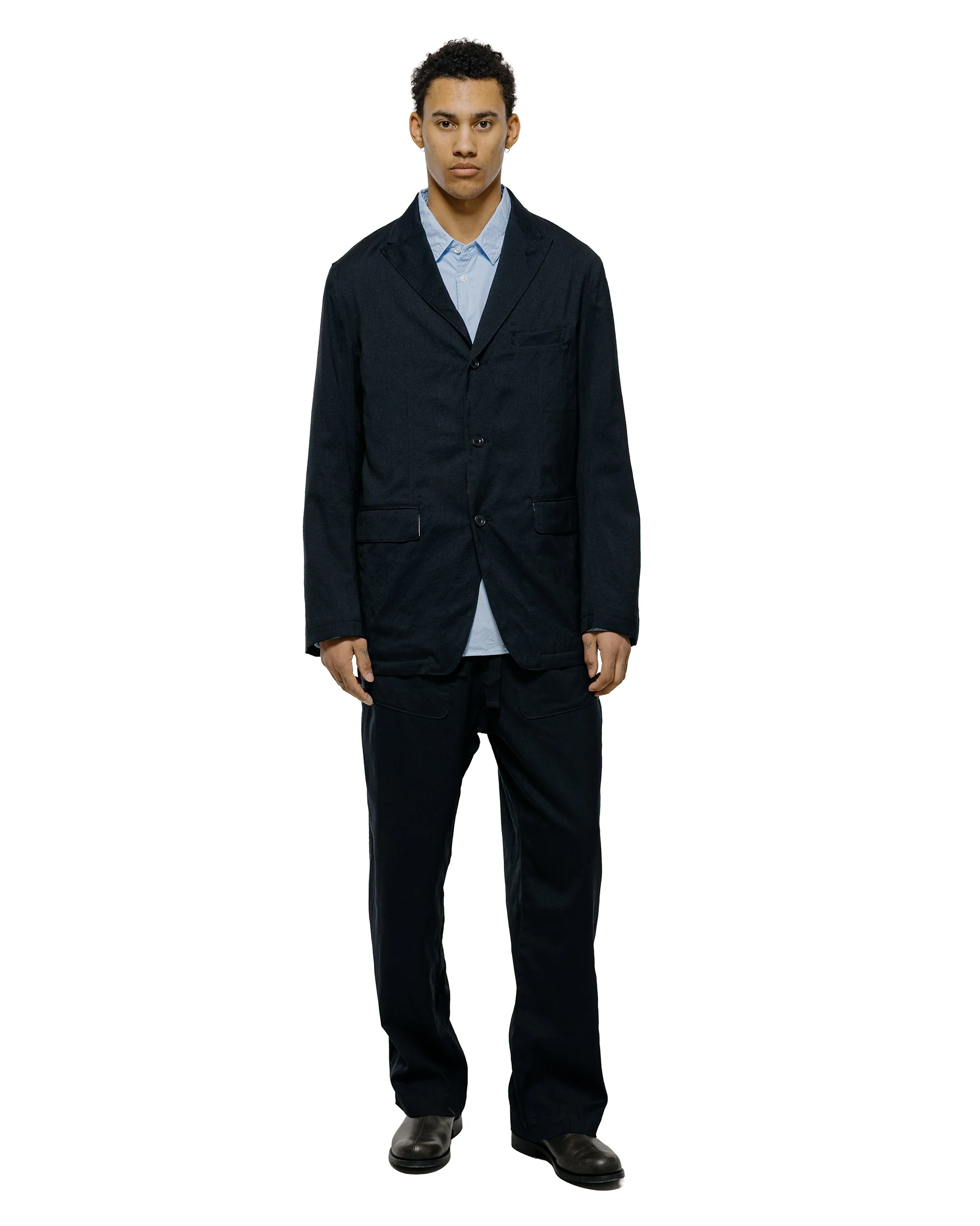 Sage de Cret Organic Cotton Bloadcloth Regular Collar Shirt L/S Saxe Blue - Image 4