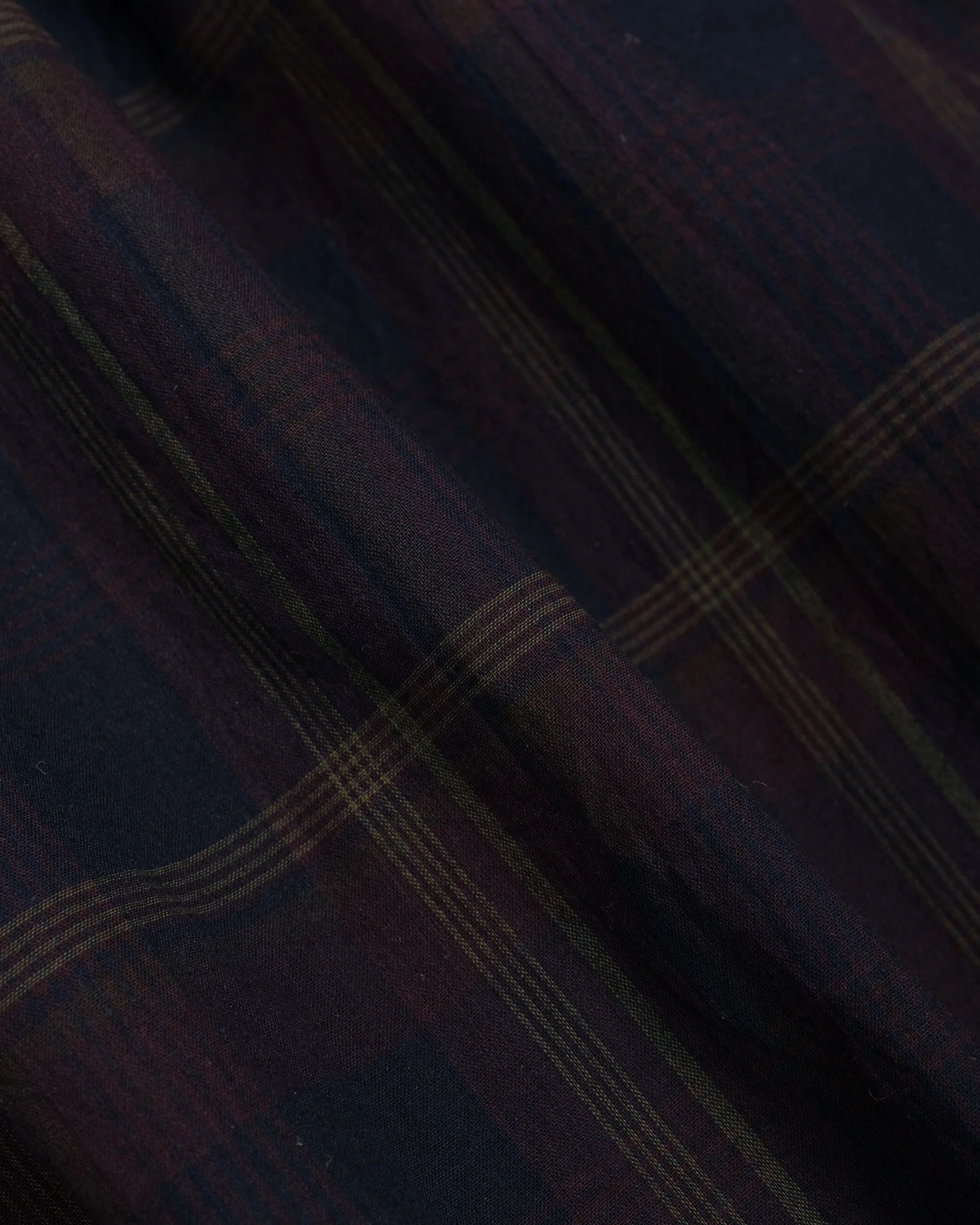 Sage de Cret Organic Cotton Madras Pigmnet CT Long Regular Collar Shirt Wine - Image 6