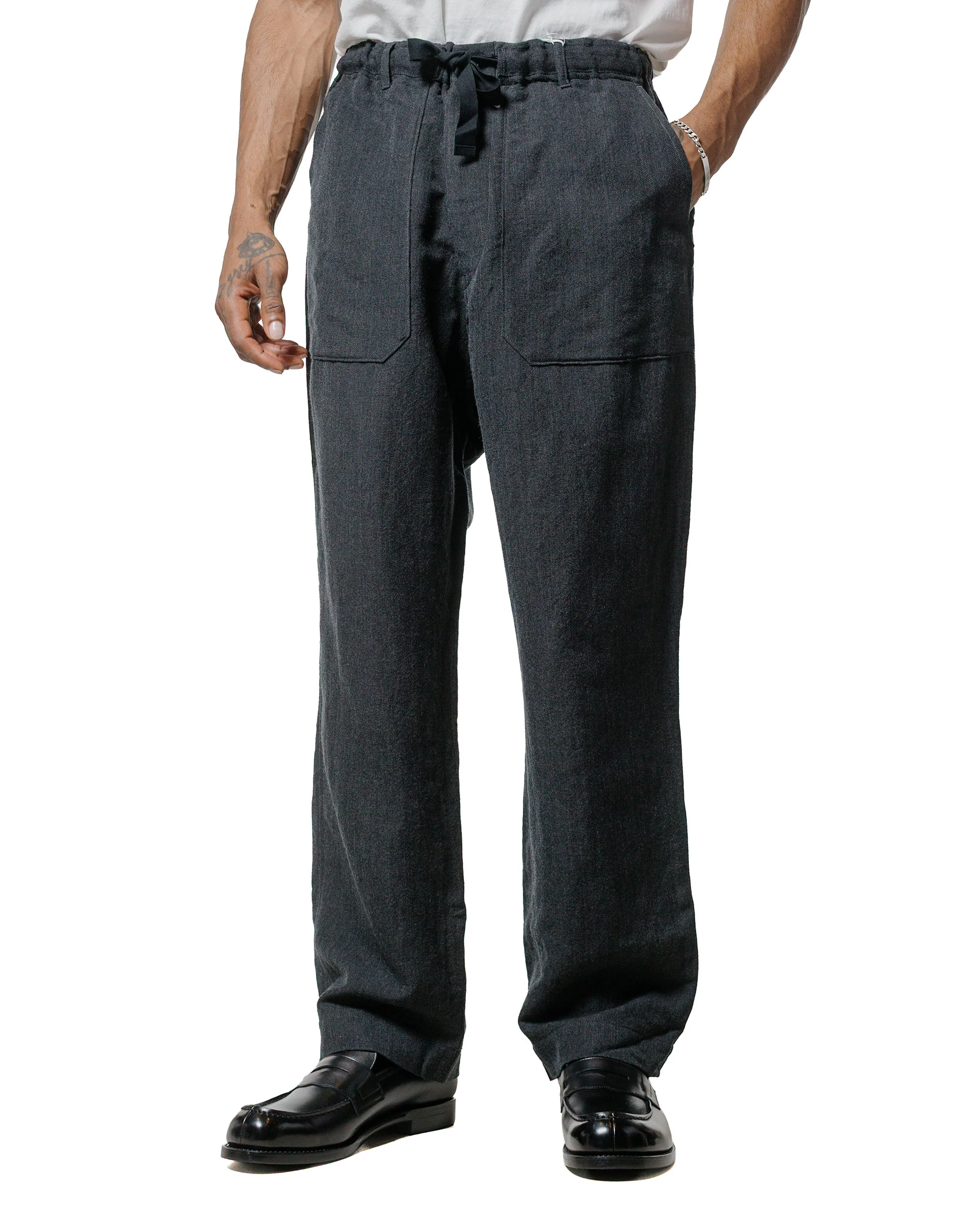 Sage de Cret Serge Wide Baker Pants Charcoal - Image 2
