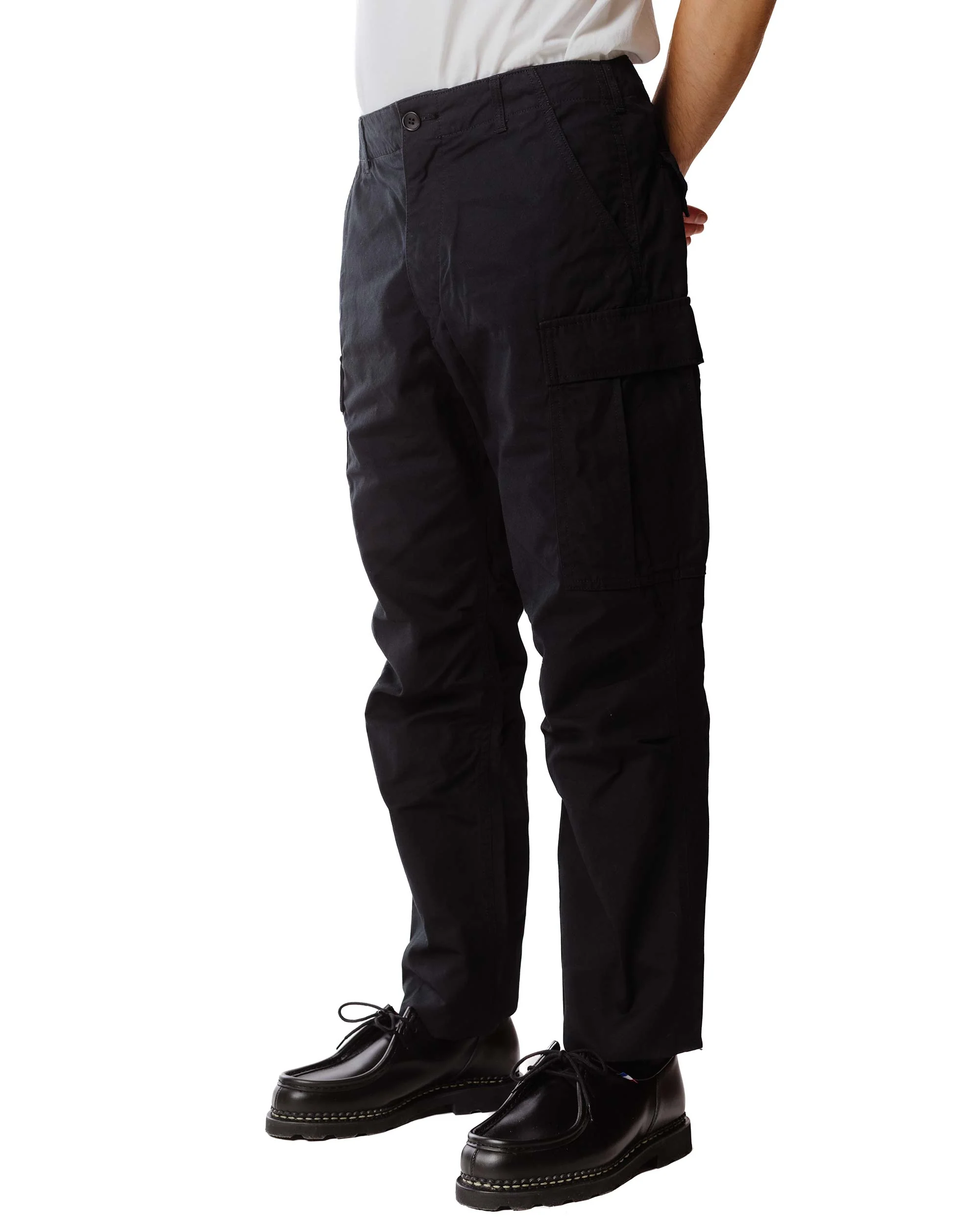 Sage de Cret x Lost & Found Coated Cotton/Linen Cargo Trouser Black - Image 3