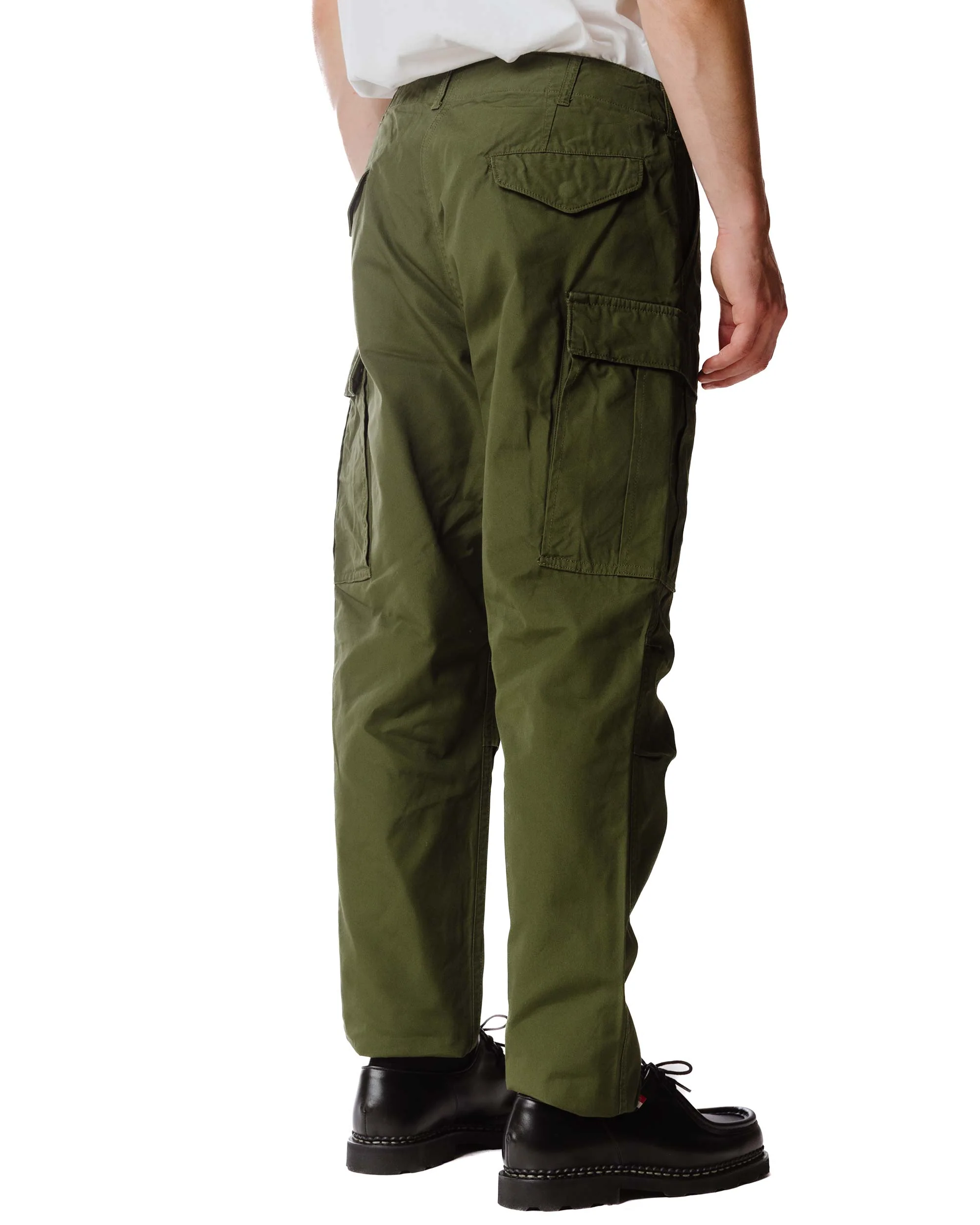 Sage de Cret x Lost & Found Coated Cotton/Linen Cargo Trouser Olive - Image 4