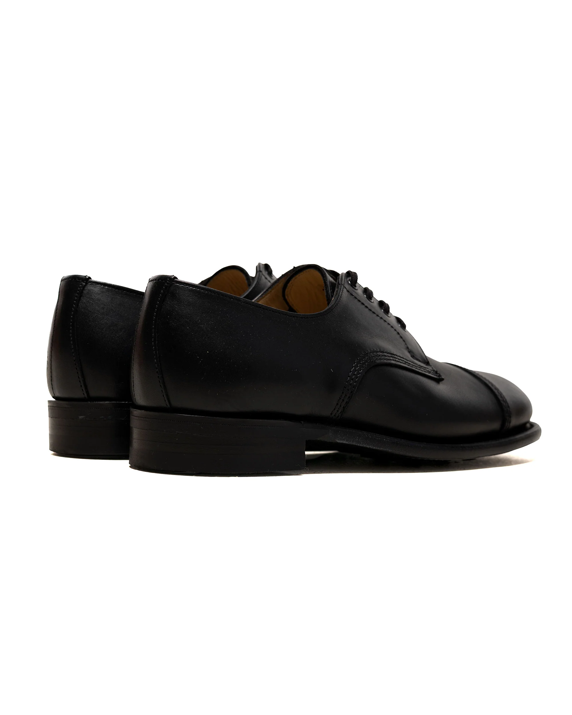 Sanders 1128BC Smooth Leather Military Derby Shoe Black - Image 3