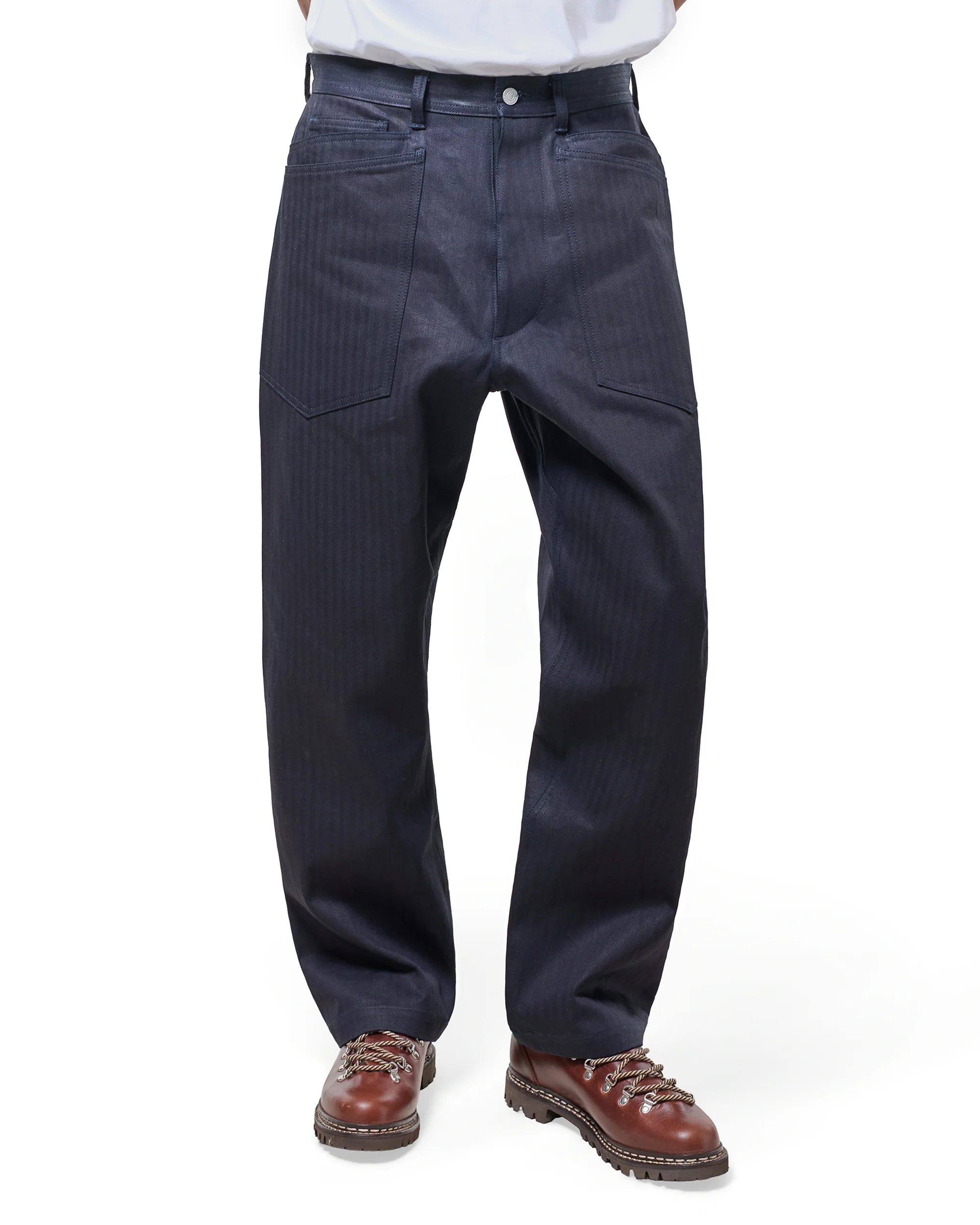 Sassafras D Scoop Pants Herringbone Indigo/Black - Image 2