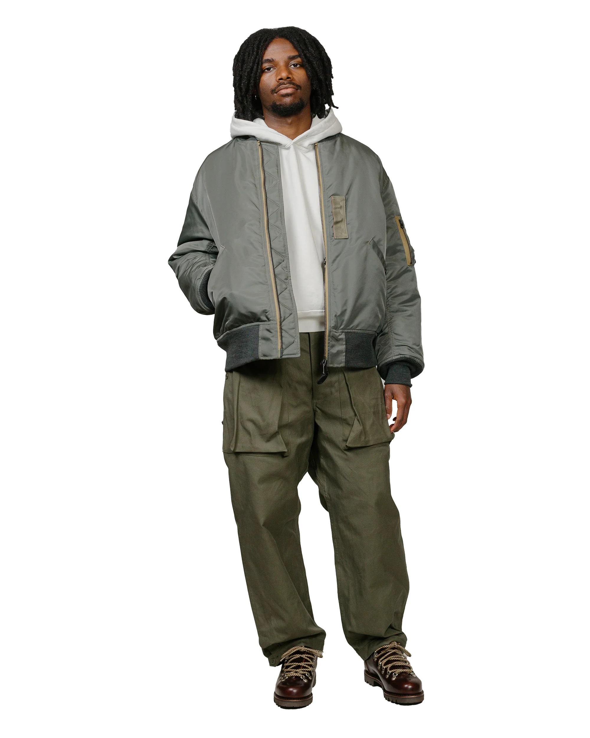 Sassafras Digs Crew Pants 4/5 Duck Canvas Olive - Image 4
