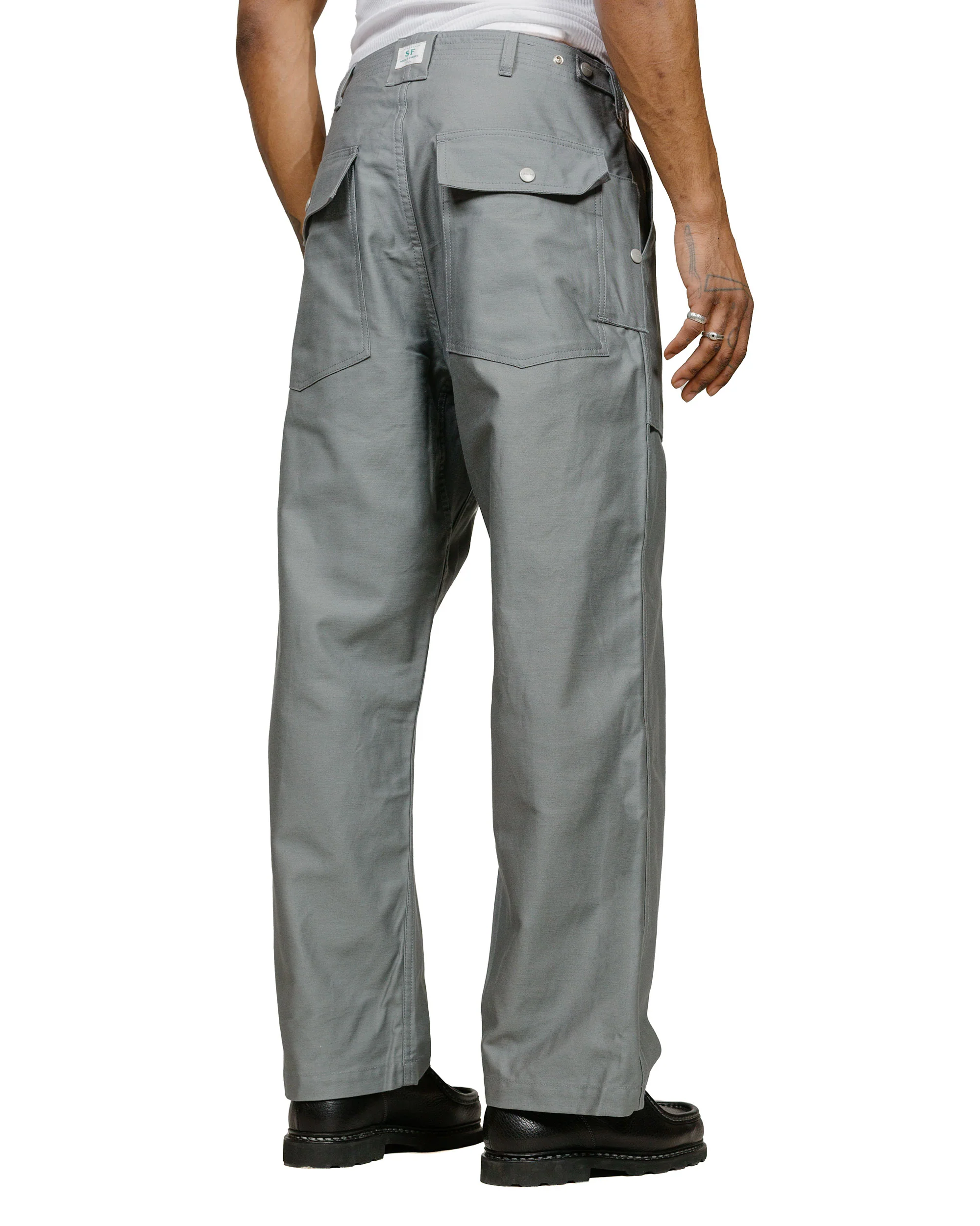 Sassafras F.S Cultivator Pants Back Satin Gray - Image 3