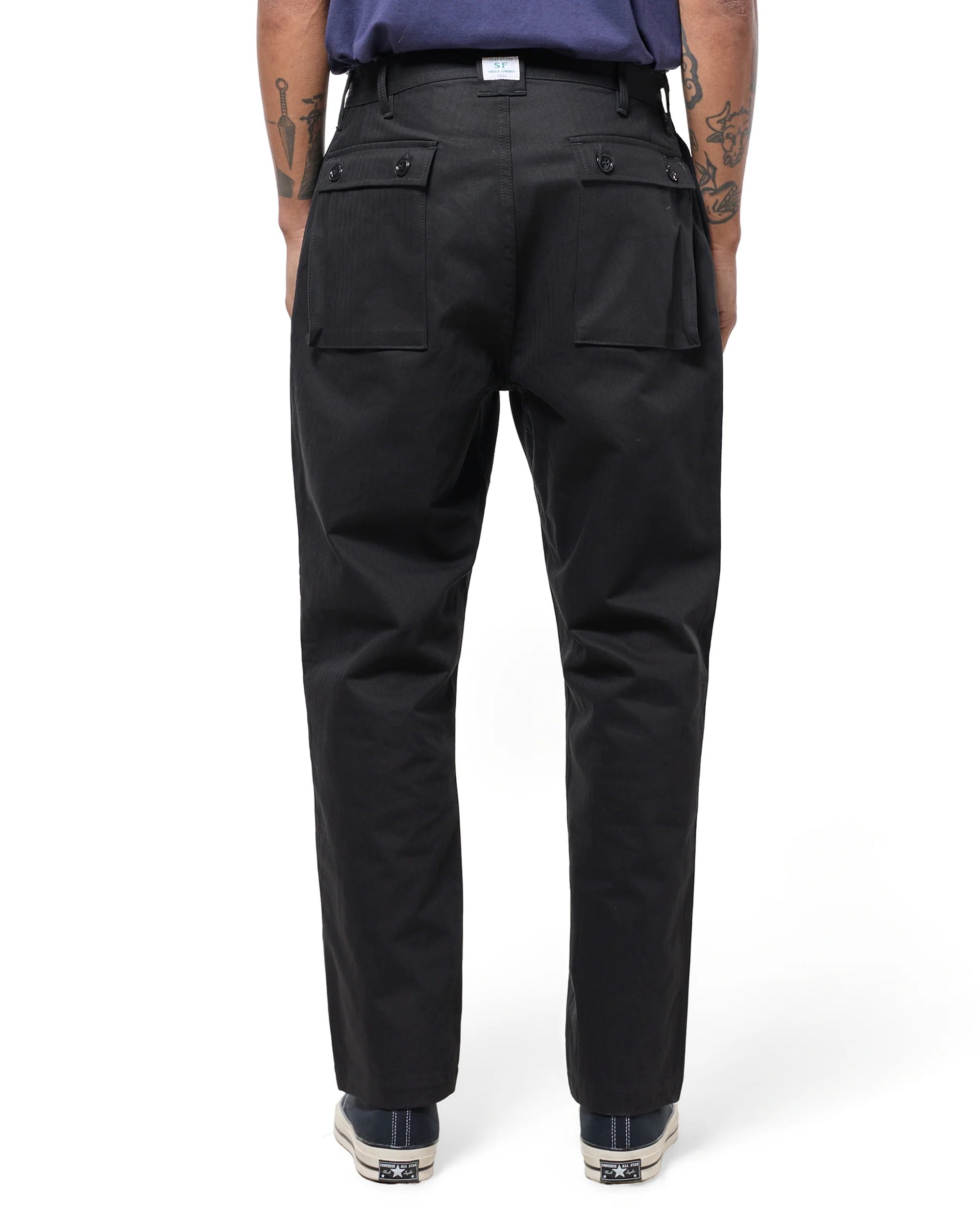 Sassafras G.D.U. Pants Herringbone Twill Black - Image 3