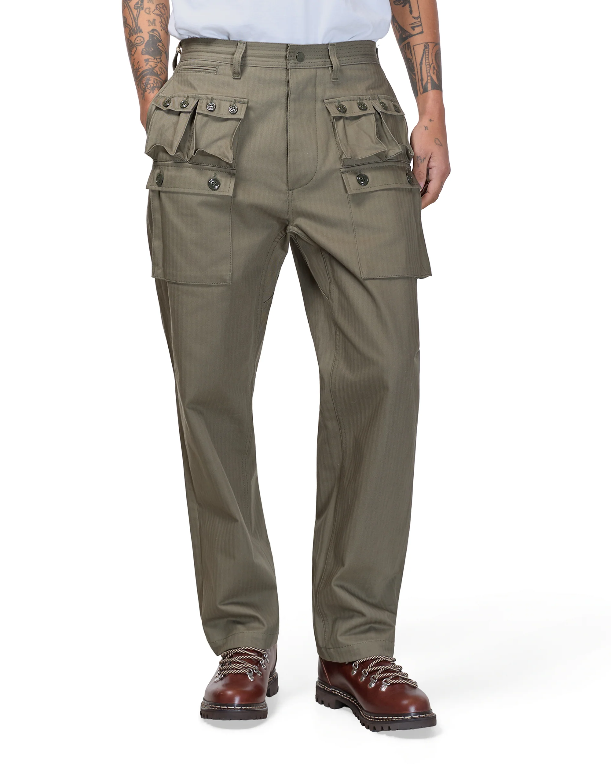 Sassafras G.D.U. Pants Herringbone Twill Olive - Image 2