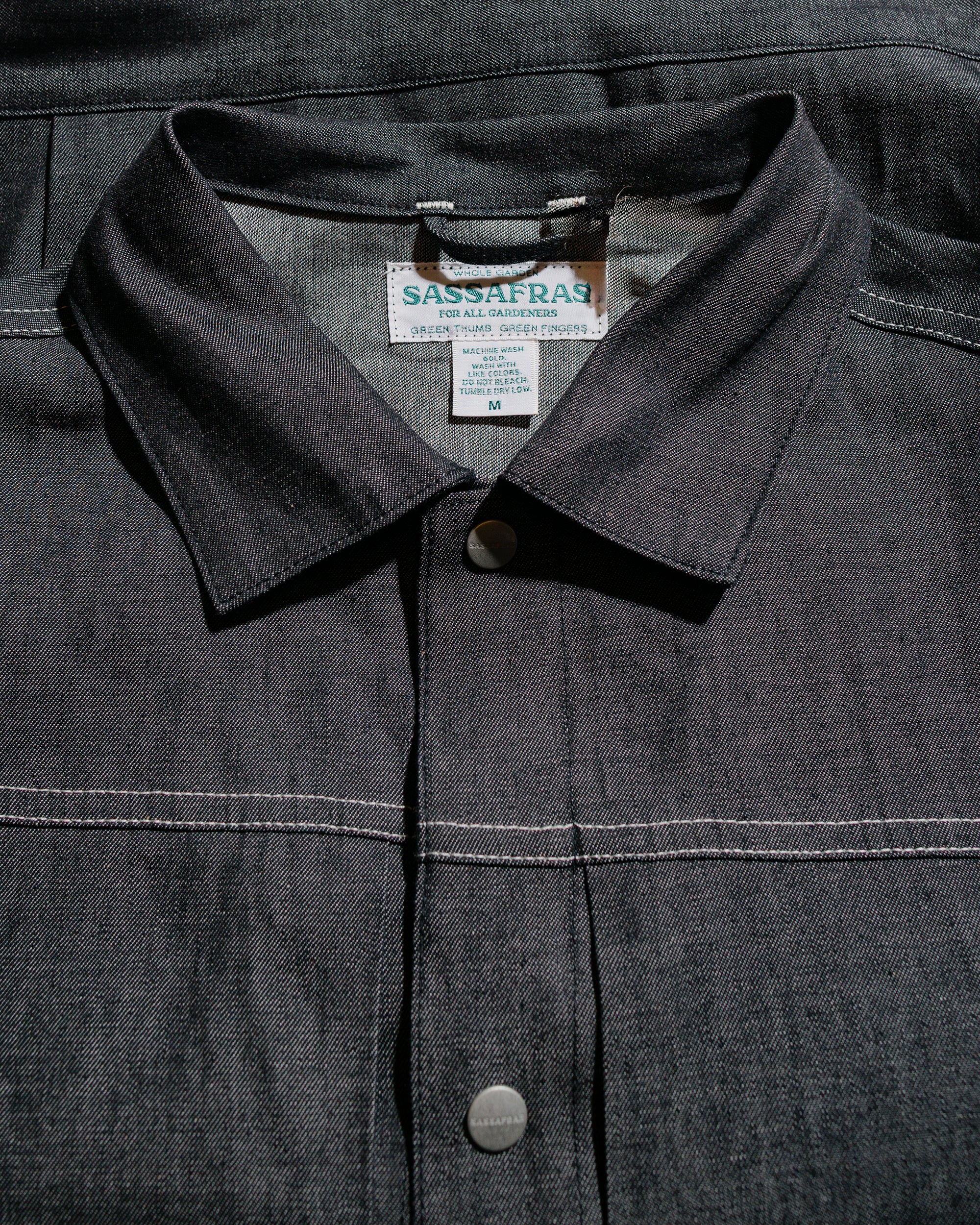 Sassafras Gardeners Jacket 8oz Military Denim Black - Image 4
