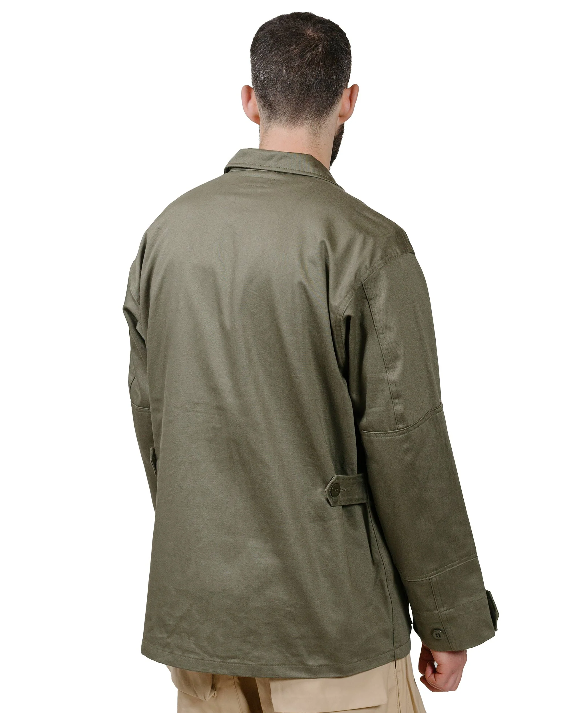 Sassafras Overgrown Fatigue Jacket Military Satin Olive - Image 3