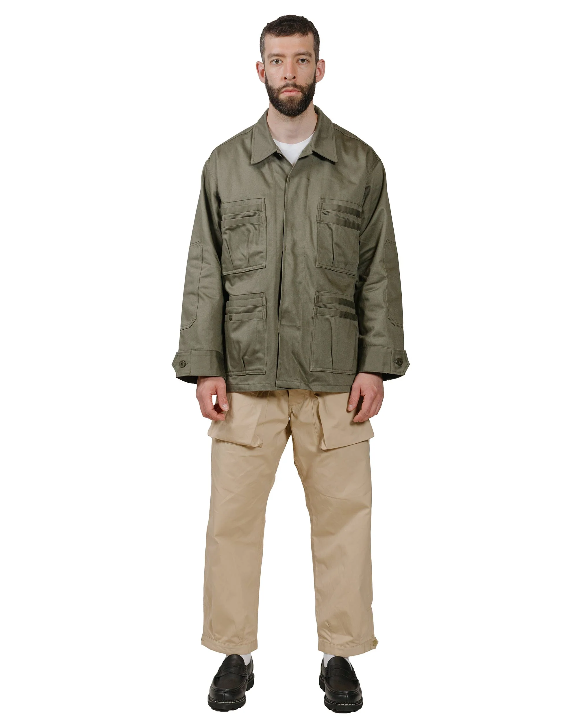 Sassafras Overgrown Fatigue Jacket Military Satin Olive - Image 5