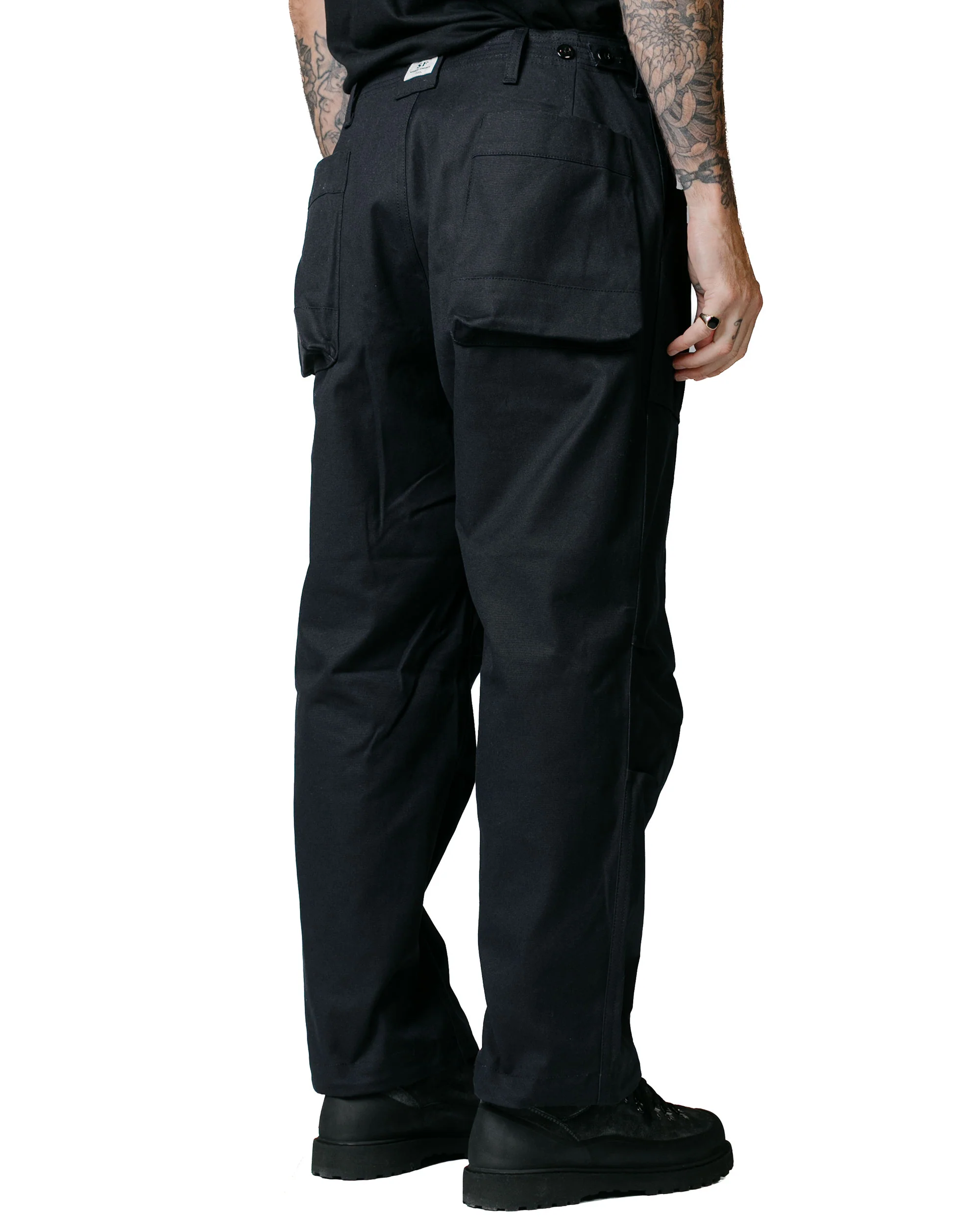 Sassafras Overgrown Fatigue Pants Selvedge Duck Black - Image 3