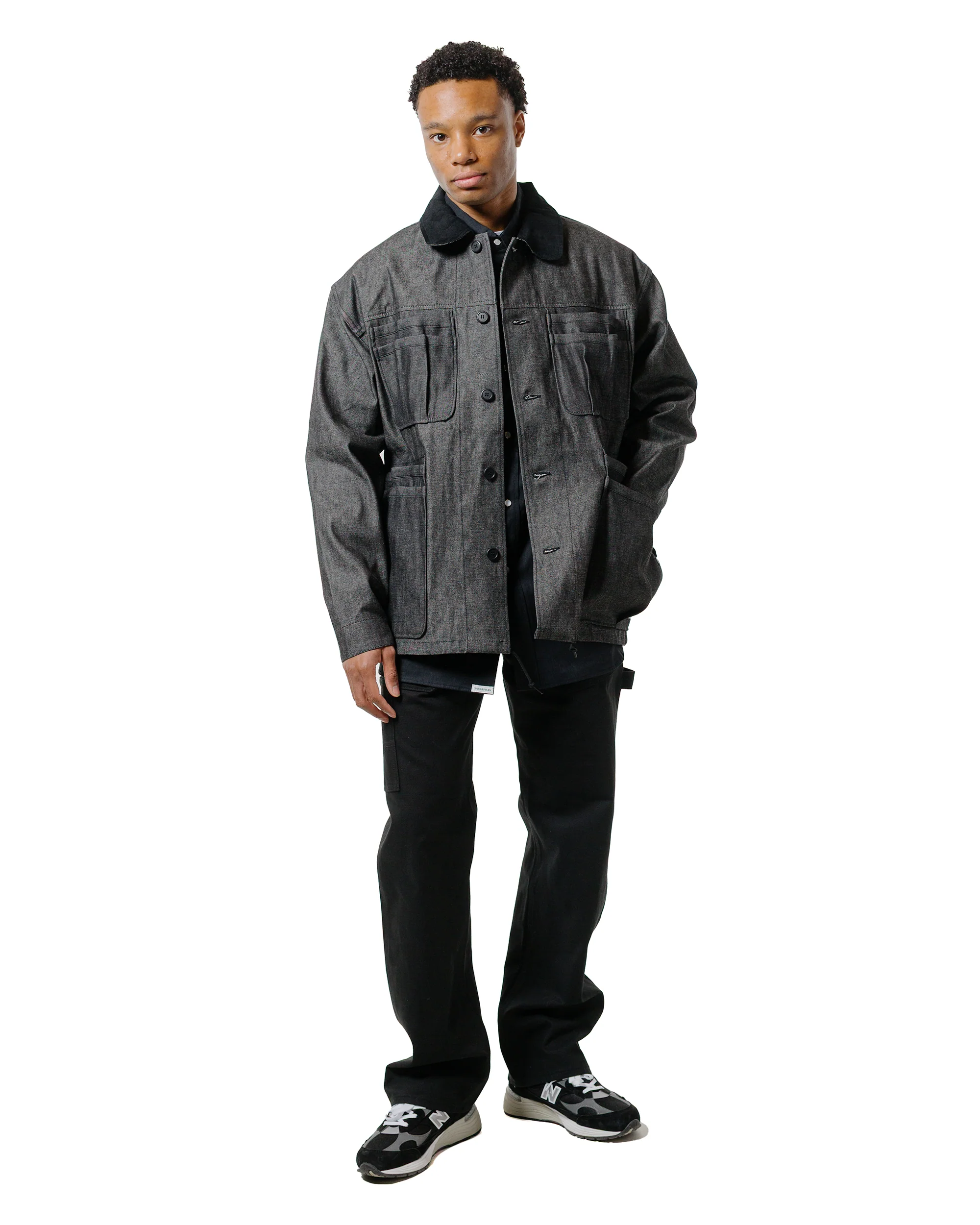 Sassafras Weeds Digger Shirt 6.5oz Herringbone Denim Black - Image 4