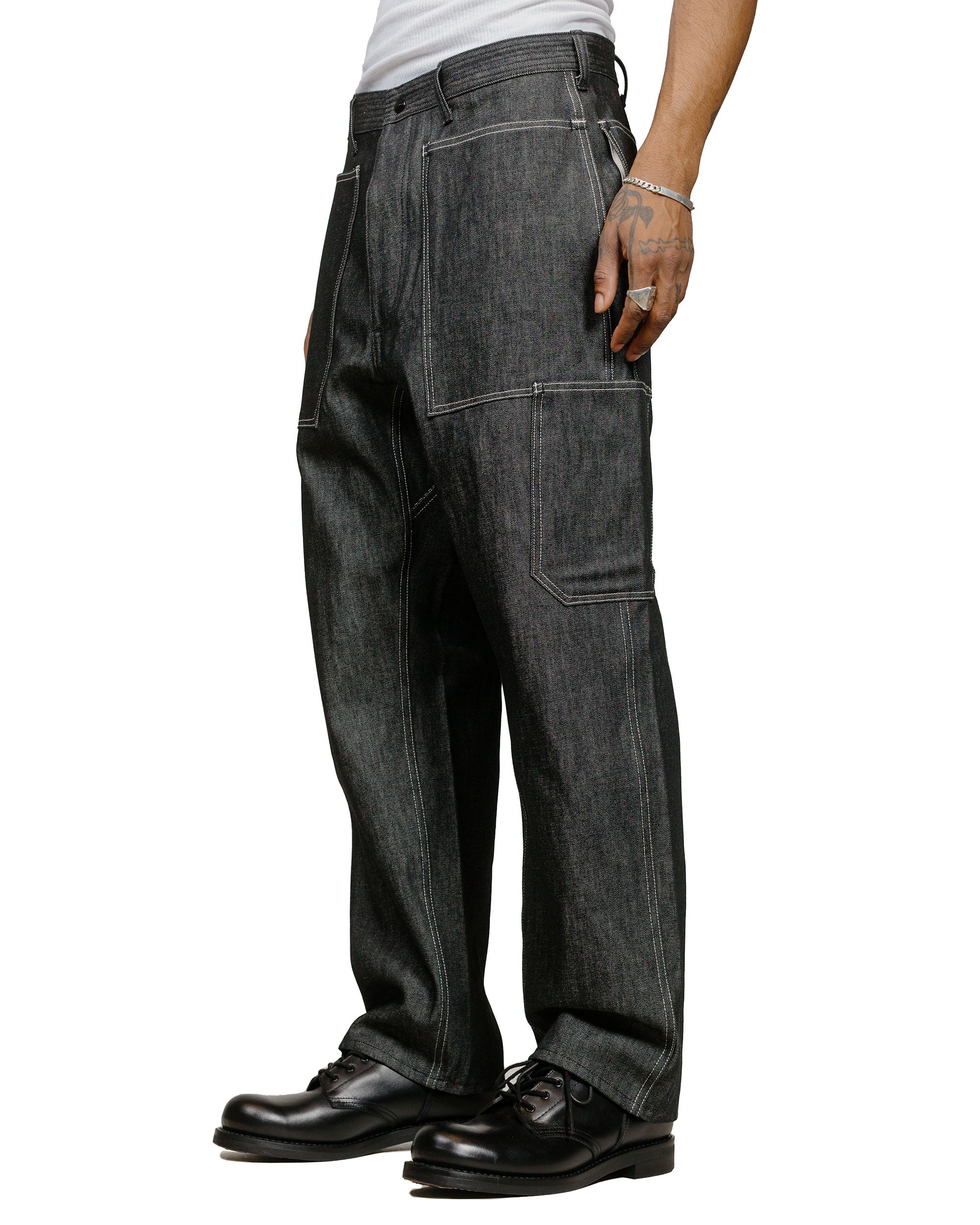 Sassafras T.P. Landscaper Pants 13oz Slab Denim Black - Image 2