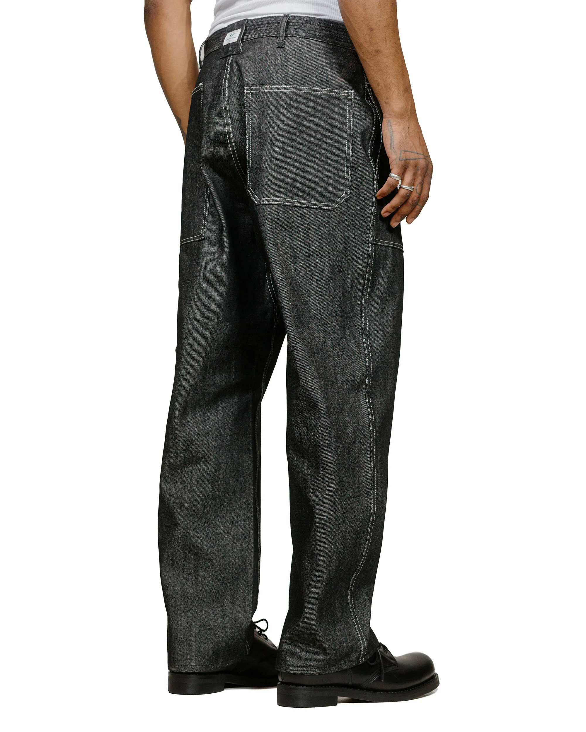 Sassafras T.P. Landscaper Pants 13oz Slab Denim Black - Image 3