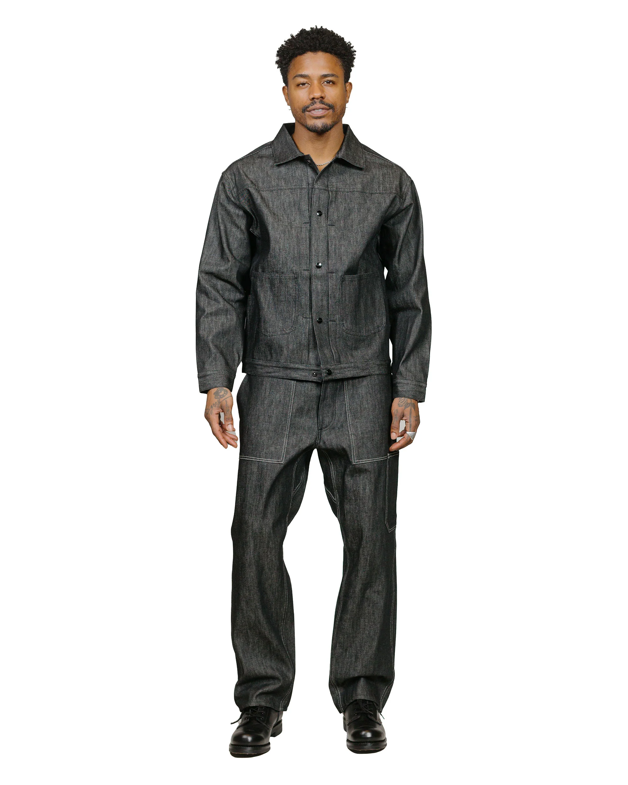 Sassafras T.P. Landscaper Pants 13oz Slab Denim Black - Image 4