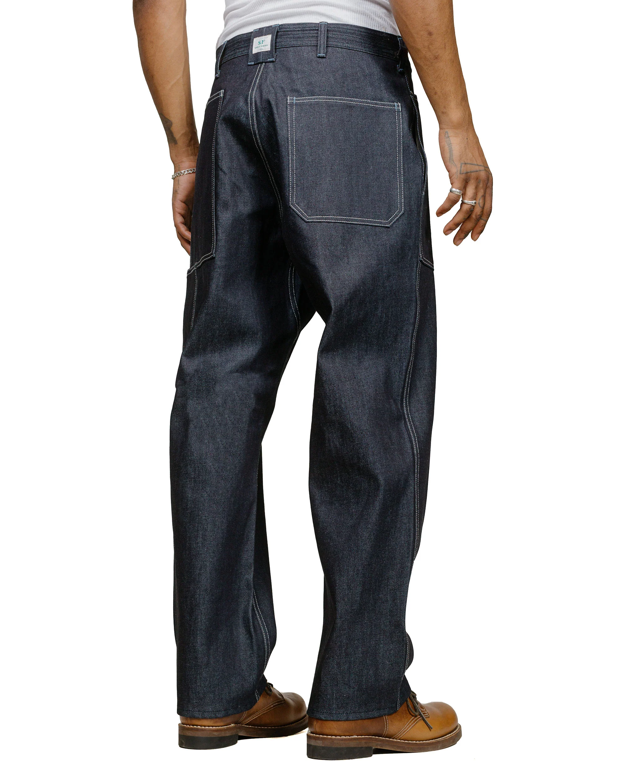 Sassafras T.P. Landscaper Pants 13oz Slab Denim Indigo - Image 3
